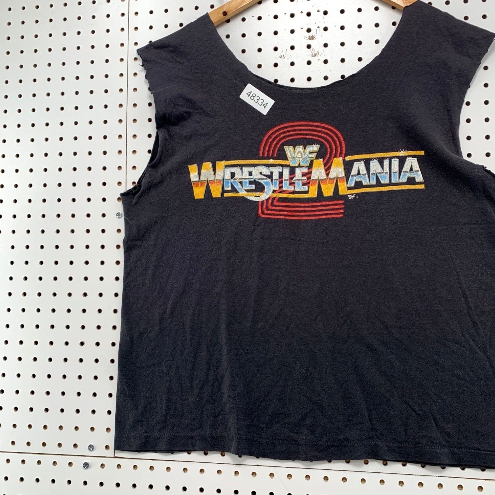 Vintage VINTAGE WWF WrestleMania 2 Tank Top Mens XL Black Muscle Tee Sleeveless Graphic Tee 80s Size US XL / EU 56 / 4 - 3 Thumbnail