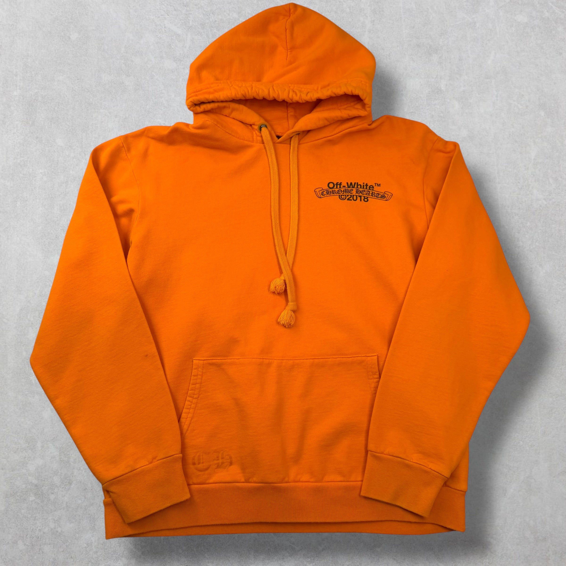 Chrome Hearts Chrome Hearts Off-White Scroll Orange Hoodie XL Size US XL / EU 56 / 4 - 2 Thumbnail
