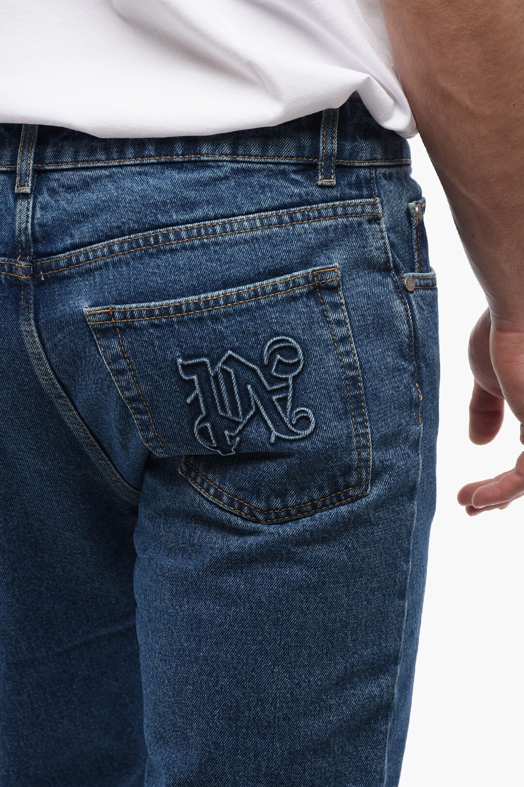 Palm Angels og1mm0825 5-Pocketed Slim Fit Denim in Blue Size US 30 / EU 46 - 3 Thumbnail