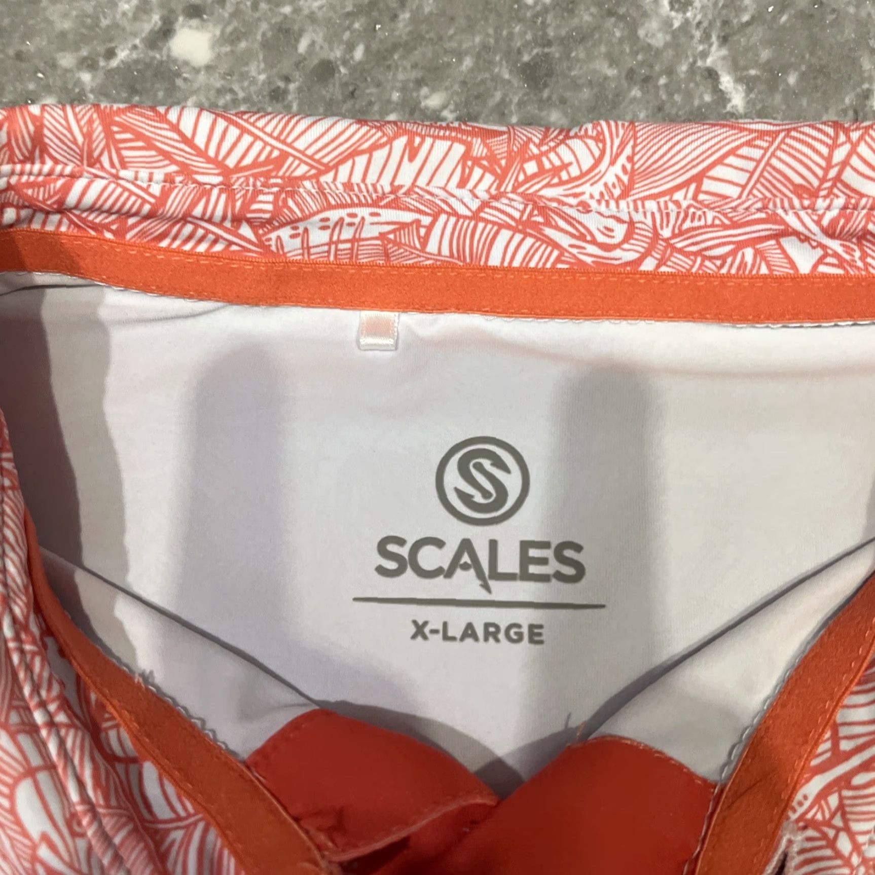 Vintage Scales Polo Shirt Mens XL Orange AOP Printed Golf Performance Stretch Shirt Size US XL / EU 56 / 4 - 2 Thumbnail