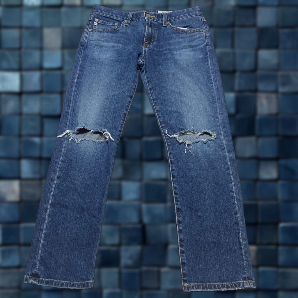 Denime AG Adriano Goldschmied Jeans Women's Slim Straight Blue Denim Dark Wash 26 5-Pocket Design Button Zipper Mid Rise Adult Regular Jeans Womens BB Size 26" / US 2 / IT 38 - 1 Thumbnail