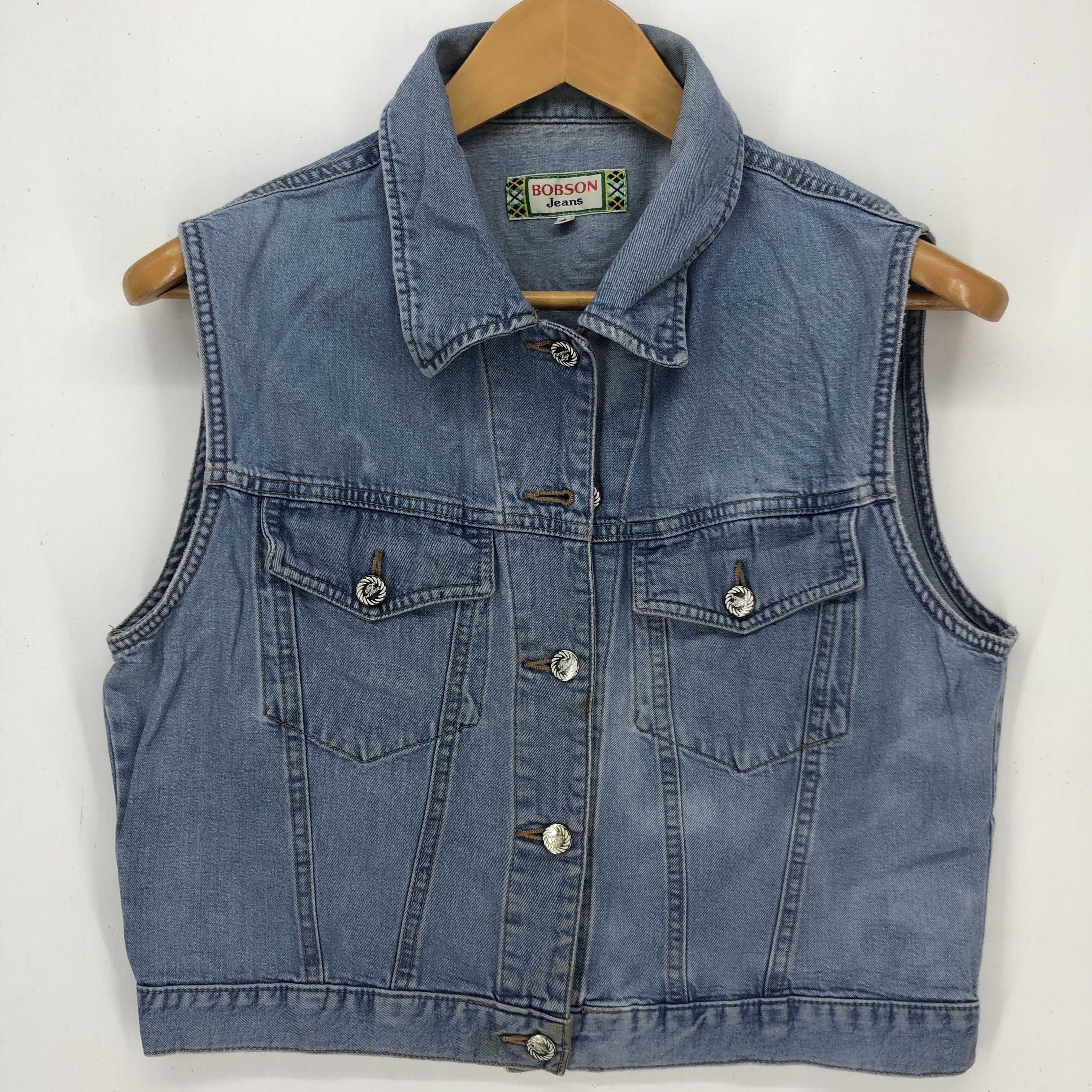 Other BOBSON JEANS Sleeveless Denim Jacket #1320-46 Size M / US 6-8 / IT 42-44 - 2 Thumbnail
