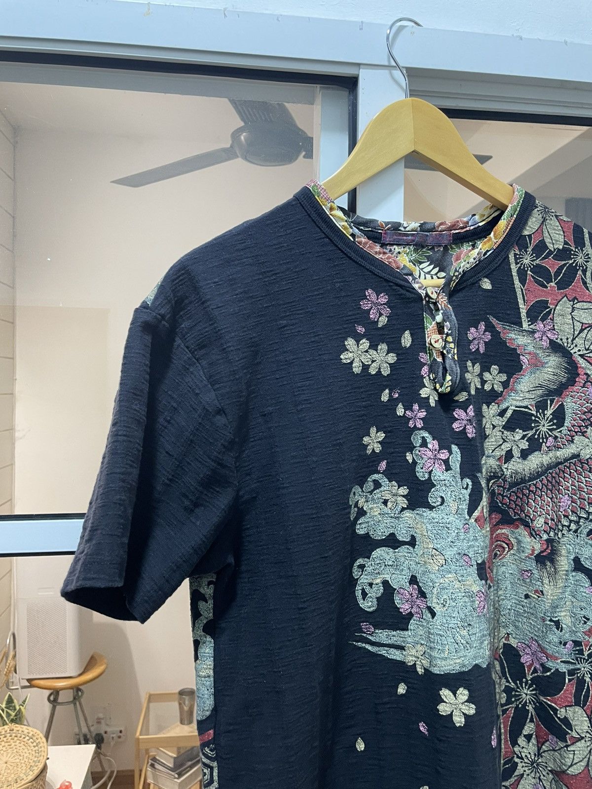 Karakuri Tamashii Vintage Karakuri Tamashi Embroidery Fish Koi Tee (Loopwheel) Size US M / EU 48-50 / 2 - 4 Thumbnail