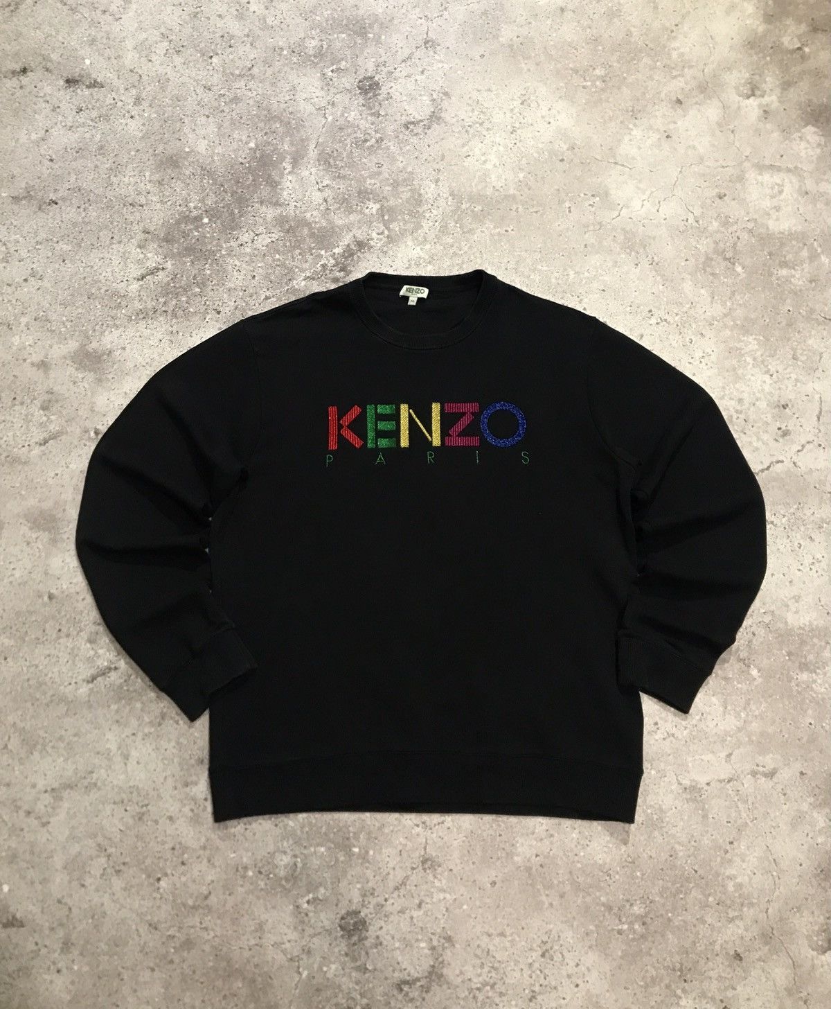 Kenzo Vintage Kenzo Sweatshirt Embroiled Logo Faded Black M Size US M / EU 48-50 / 2 - 1 Thumbnail