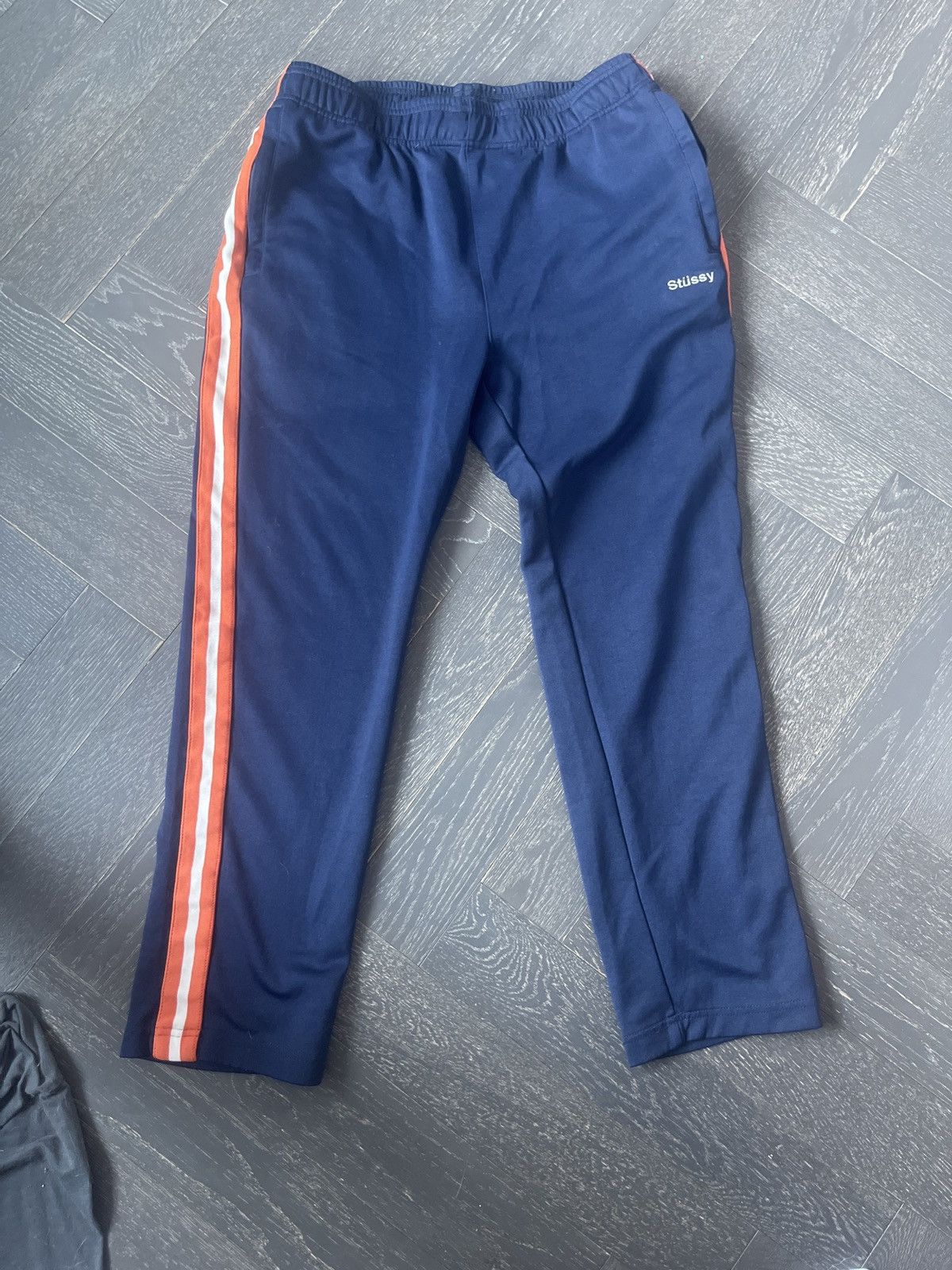 Stussy blue orange strip jogger Size US 33 - 1 Thumbnail