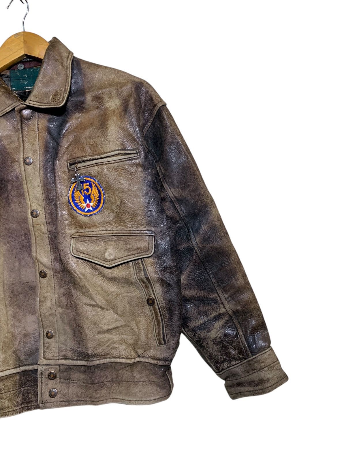 Vintage 🔥VTG SHEEPSKIN LEATHER JACKETS ARMY FLIGHT Size US S / EU 44-46 / 1 - 3 Thumbnail