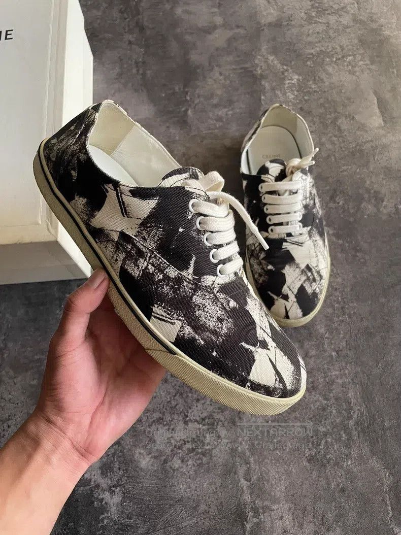 Celine CELINE Abstract Splatter Artist Canvas Shoes Size US 9 / EU 42 - 3 Thumbnail