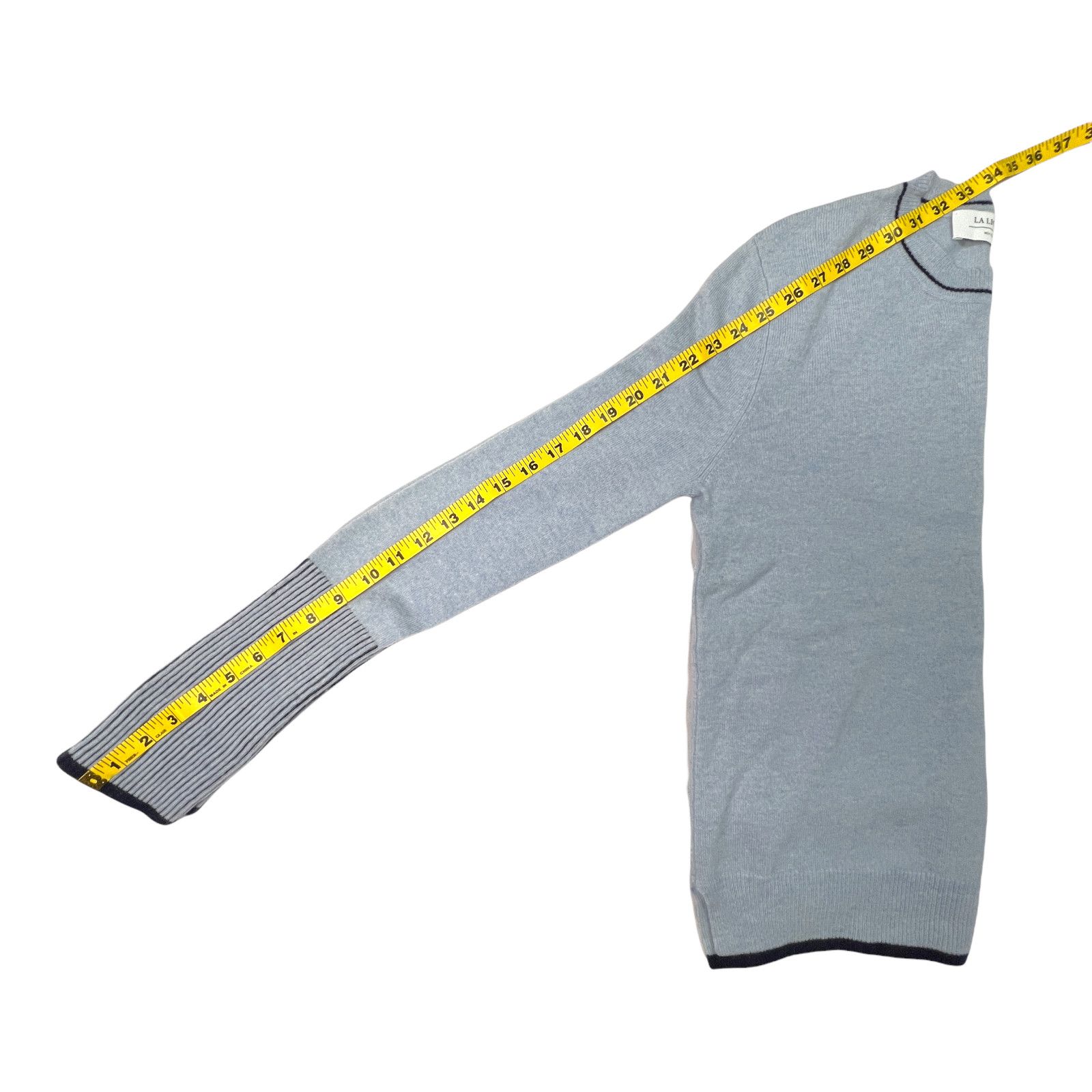 La Ligne La Ligne Cashmere Crew Sweater Small Blue Black Soft Size S / US 4 / IT 40 - 9 Thumbnail