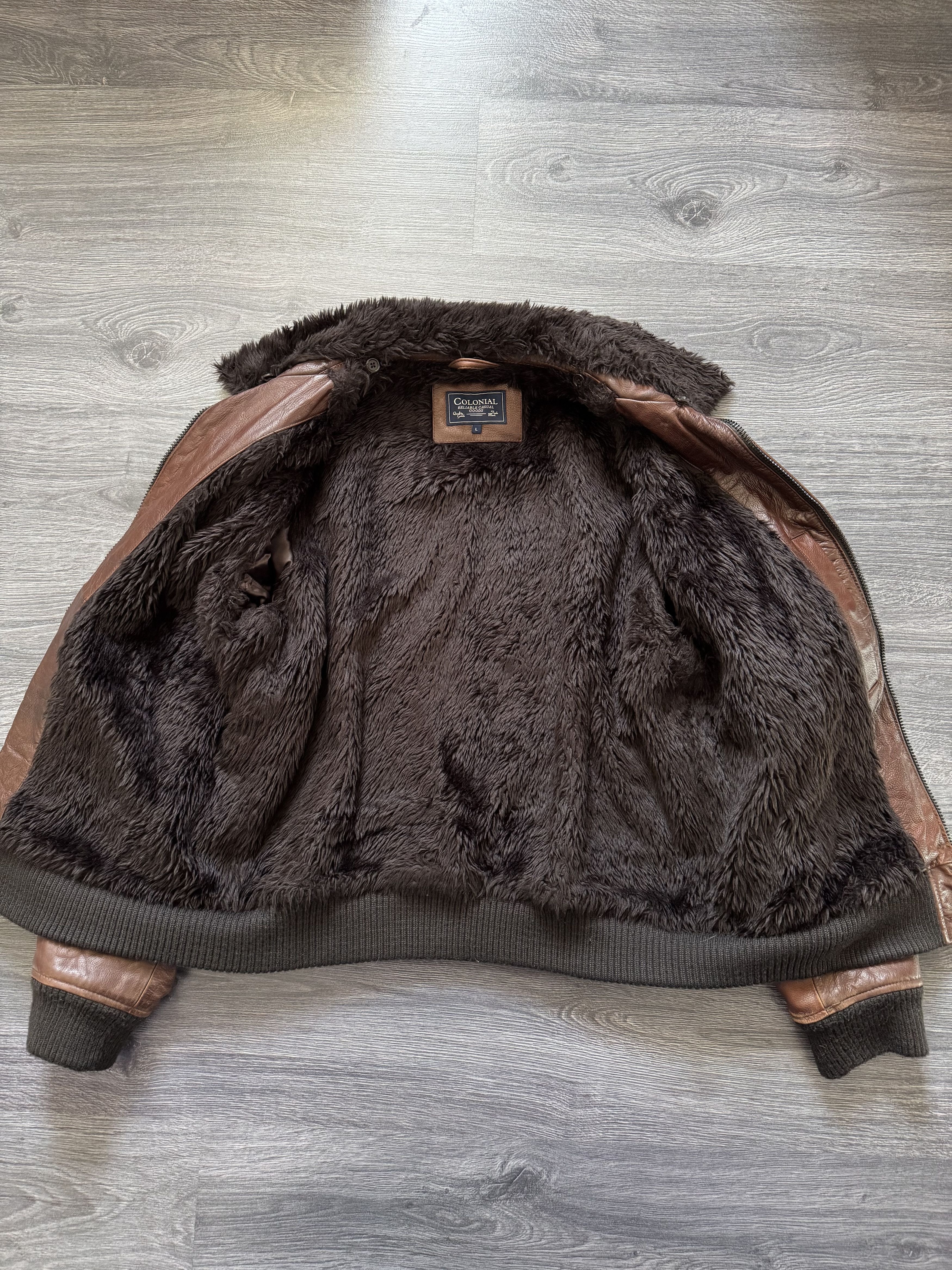 Leather Vintage A2 Leather Bomber Jacket with Faux Fur Lining Size US L / EU 52-54 / 3 - 12 Thumbnail