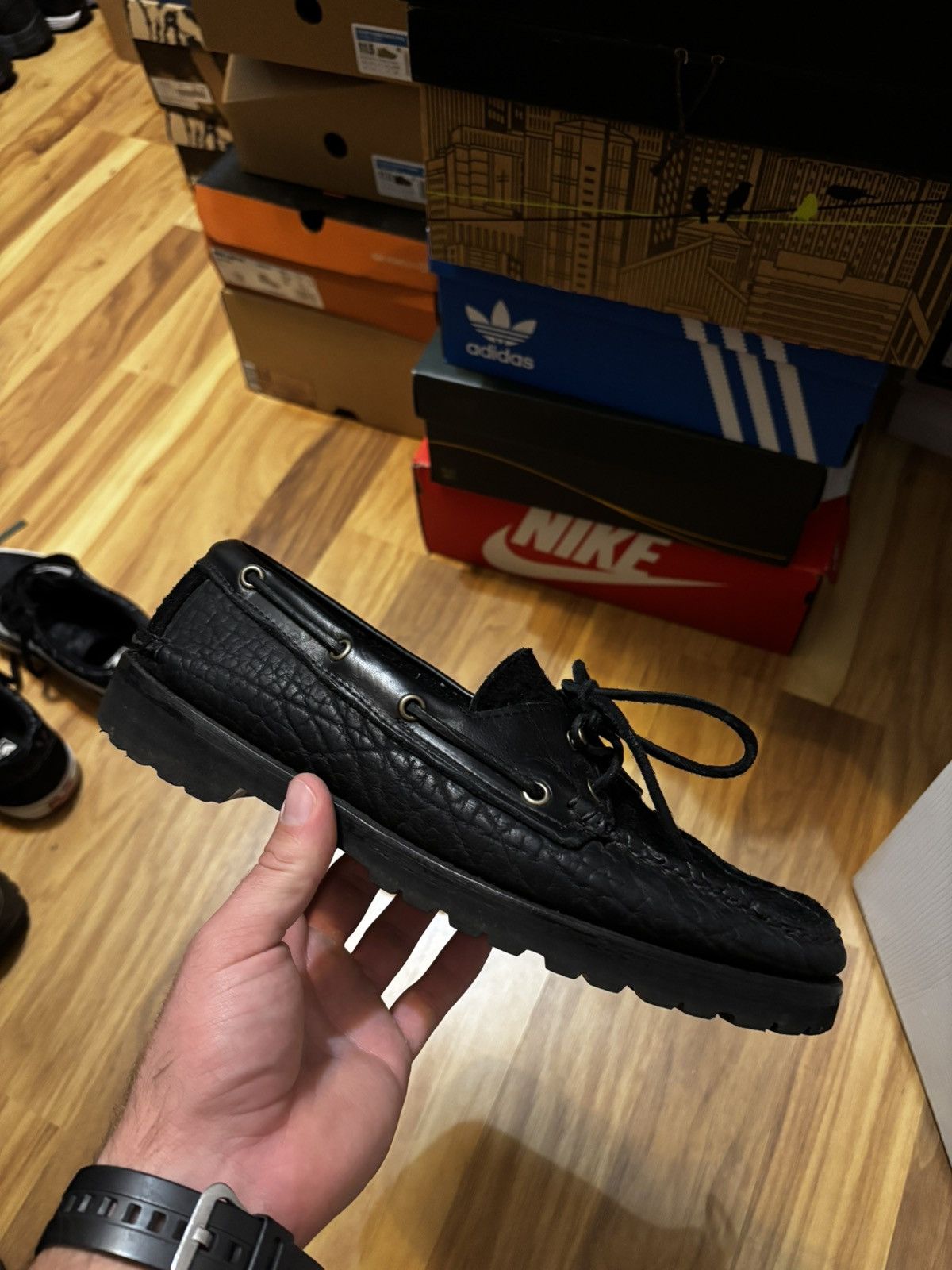 Sperry Sperry x Chris Echevarria Original 2-Eye Boat Shoe Black Size US 11 / EU 44 - 1 Thumbnail
