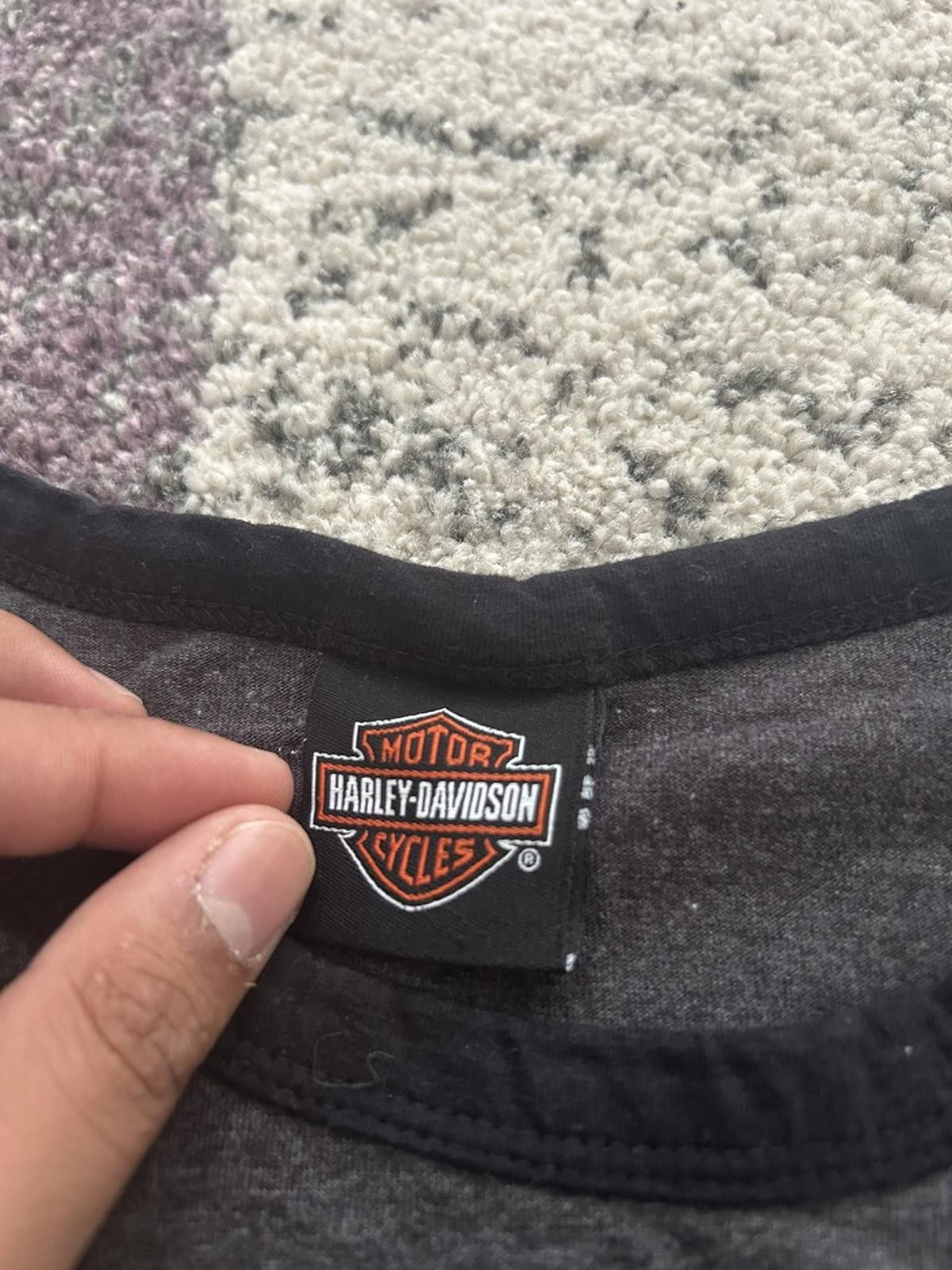 Harley Davidson Women's Harley-Davidson Charcoal Tee with Rhinestone Logo Size M / US 6-8 / IT 42-44 - 3 Thumbnail