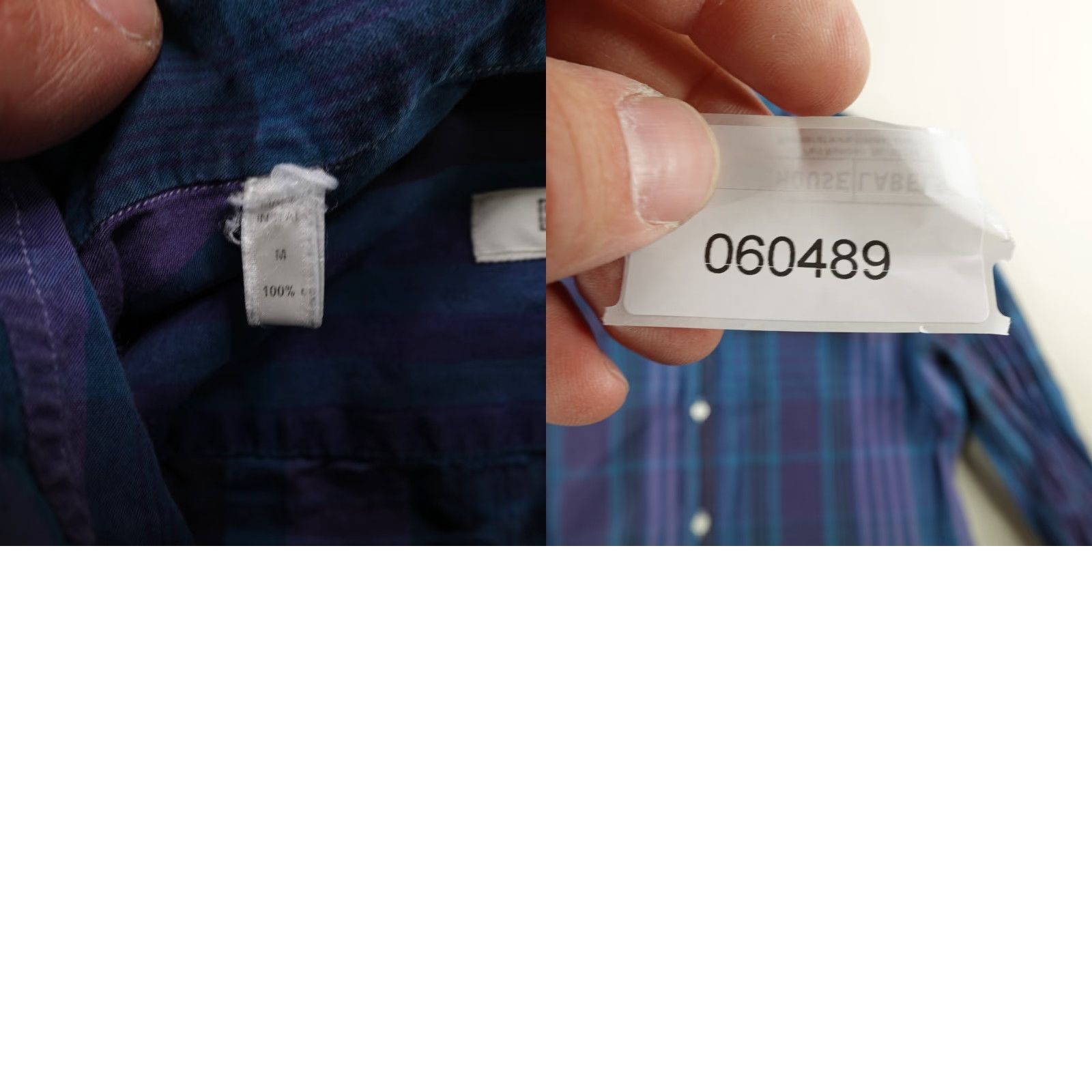 EIDOS Napoli Blue Plaid Button Up Shirt Mens Medium Long Sleeve