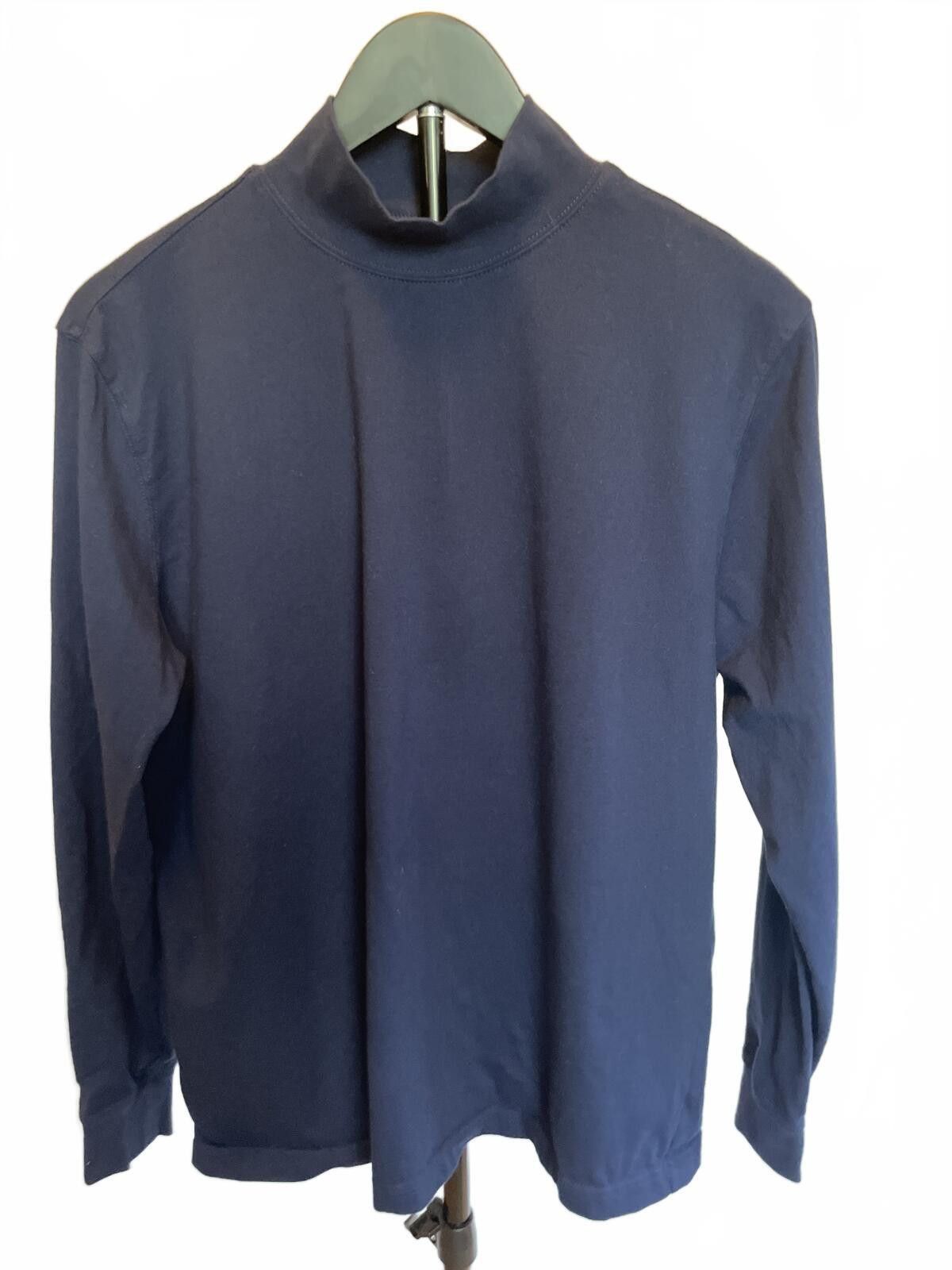 Lands' End Lands End Navy Men's Mock Turtlenecks (2) Size Large Size US L / EU 52-54 / 3 - 7 Thumbnail