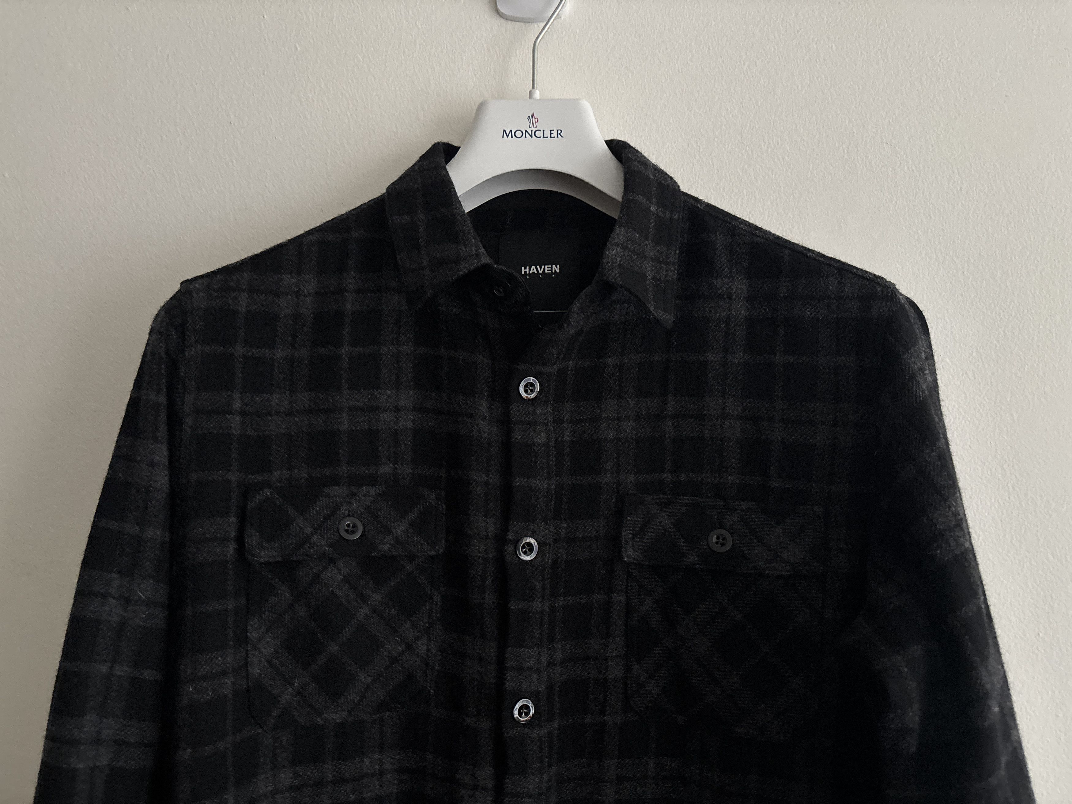 Haven $435 Black Grey Plaid Wool Overshirt/ Shirt Jacket Japan Size US M / EU 48-50 / 2 - 2 Thumbnail