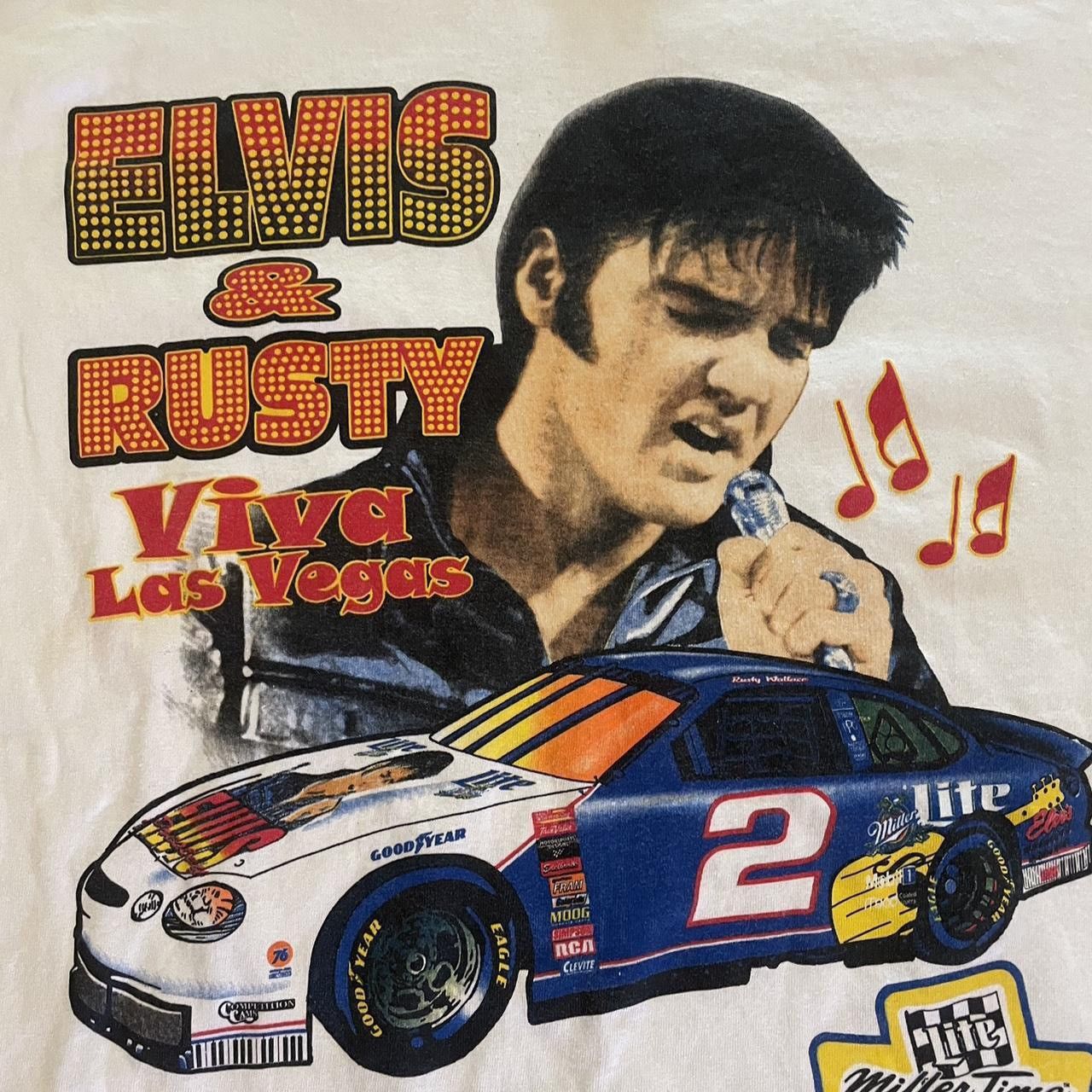 NASCAR Vintage 90’s Rusty Wallace X Elvis Presley NASCAR T-Shirt Size US XL / EU 56 / 4 - 2 Thumbnail