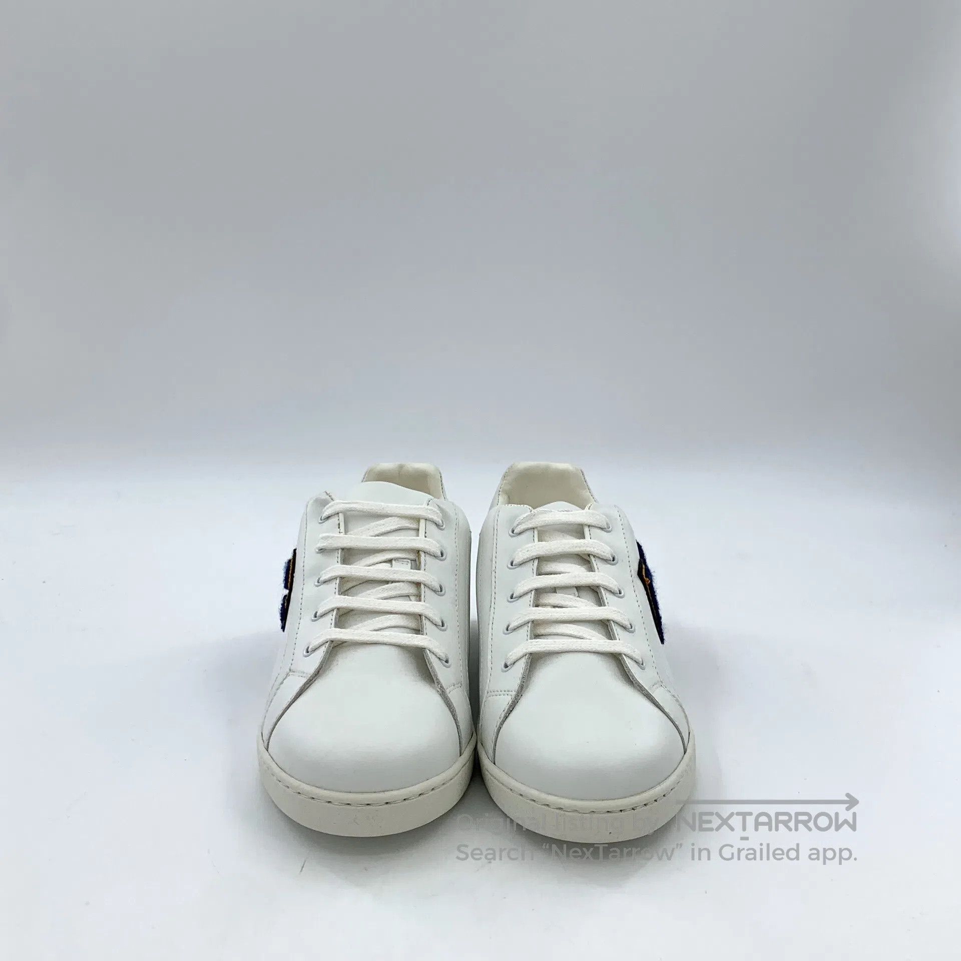 Dolce & Gabbana Dolce Gabbana White Logo Letter Flock Lace-Up Casual Flat Size US 7.5 / IT 37.5 - 3 Thumbnail