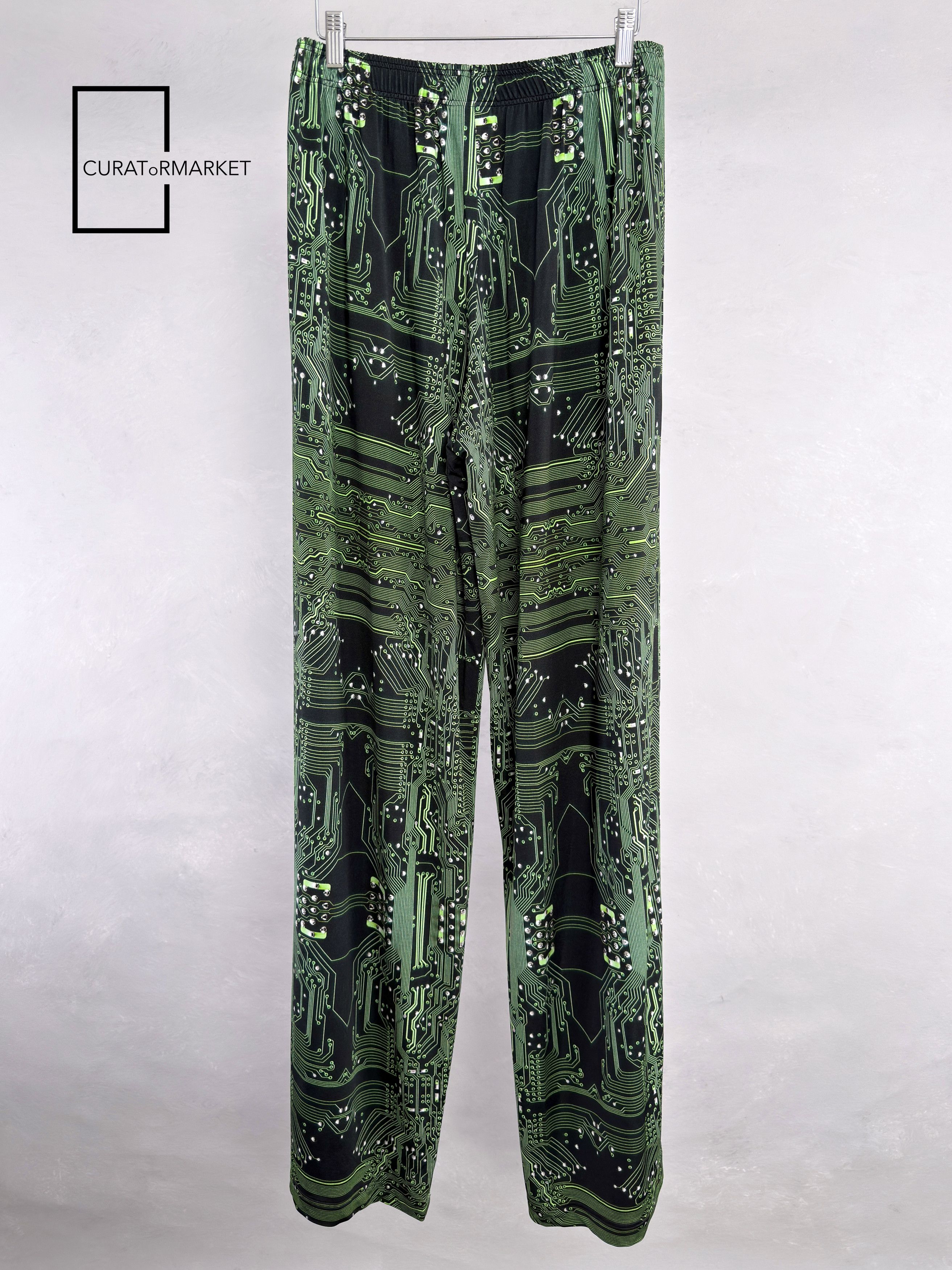 Vetements Small GRAIL Cyber Circuit Crypto Print Wide Leg Pants FW22 Size US 30 / EU 46 - 4 Thumbnail
