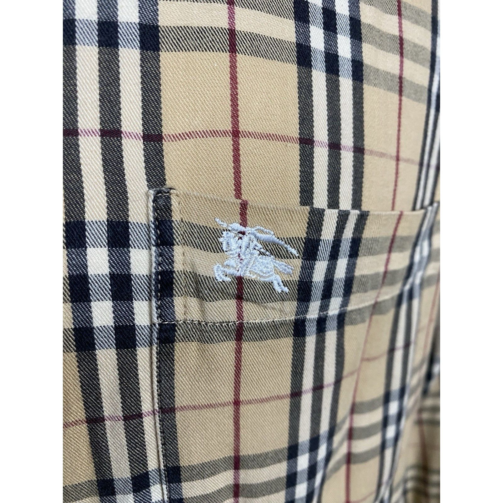 Burberry Burberry Nova Check Vintage Men's Beige Longsleeve Shirt Siz Size US XL / EU 56 / 4 - 9 Thumbnail
