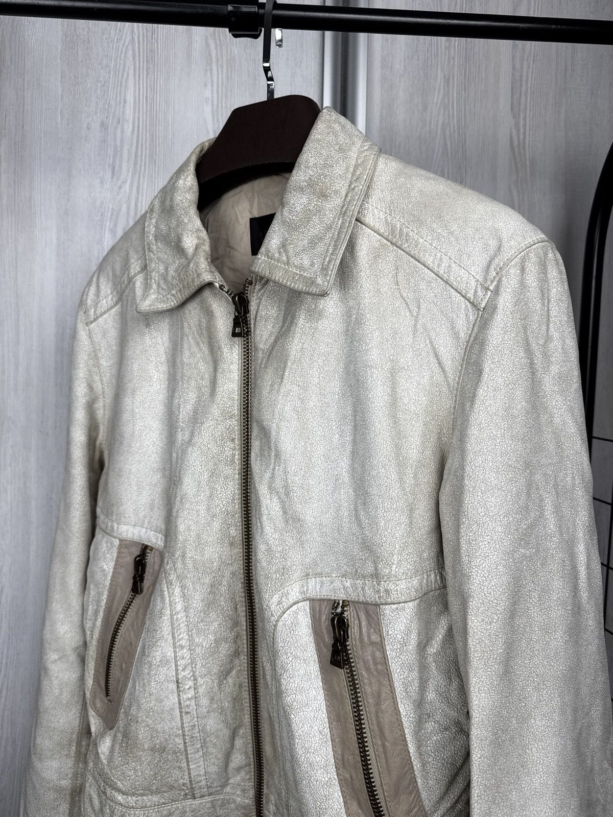 Other Leonardo White faded leather biker jacket vintage size 50 Size US M / EU 48-50 / 2 - 7 Thumbnail