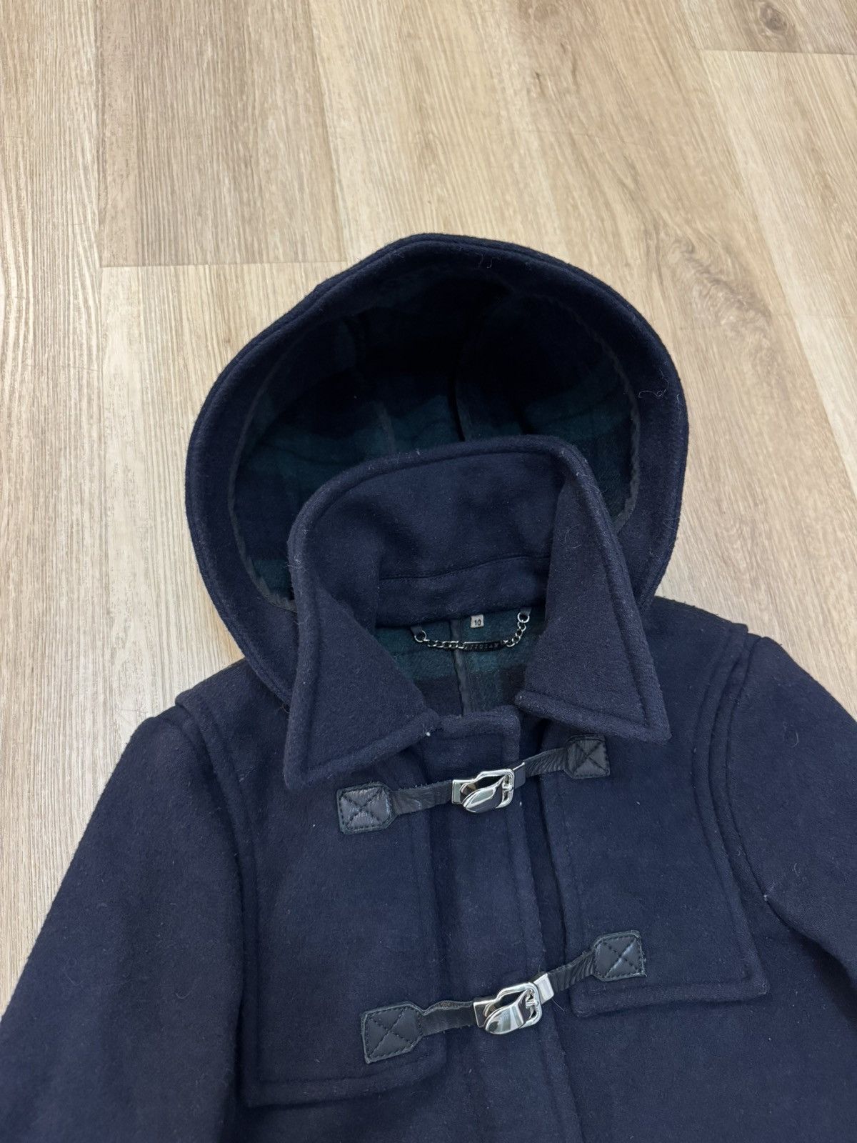 Jigsaw Jigsaw Wool Duffle Coat Jacket Leather Navy size 10 S Size M / US 6-8 / IT 42-44 - 6 Thumbnail