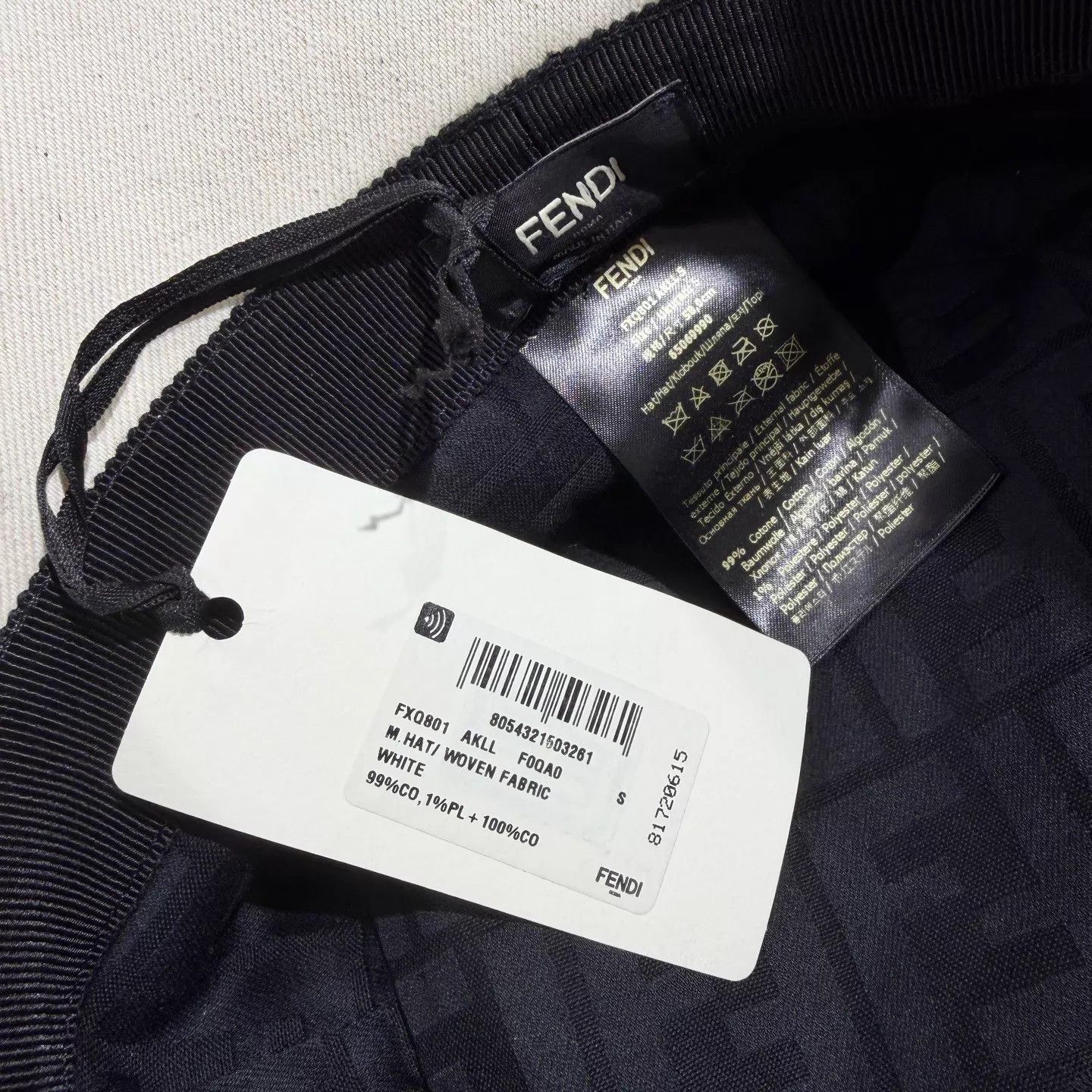 Fendi Fendi Off-White FF Embroidered Lined Bucket Hat S Size ONE SIZE - 6 Thumbnail