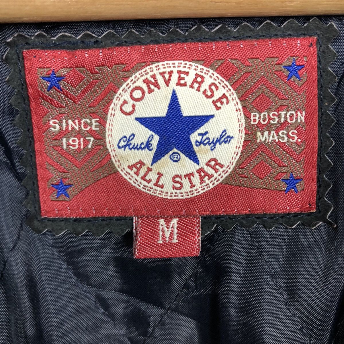 Japanese Brand Vintage Bomber Leather Jacket Converse All Star Boston Mass Size US M / EU 48-50 / 2 - 19 Thumbnail