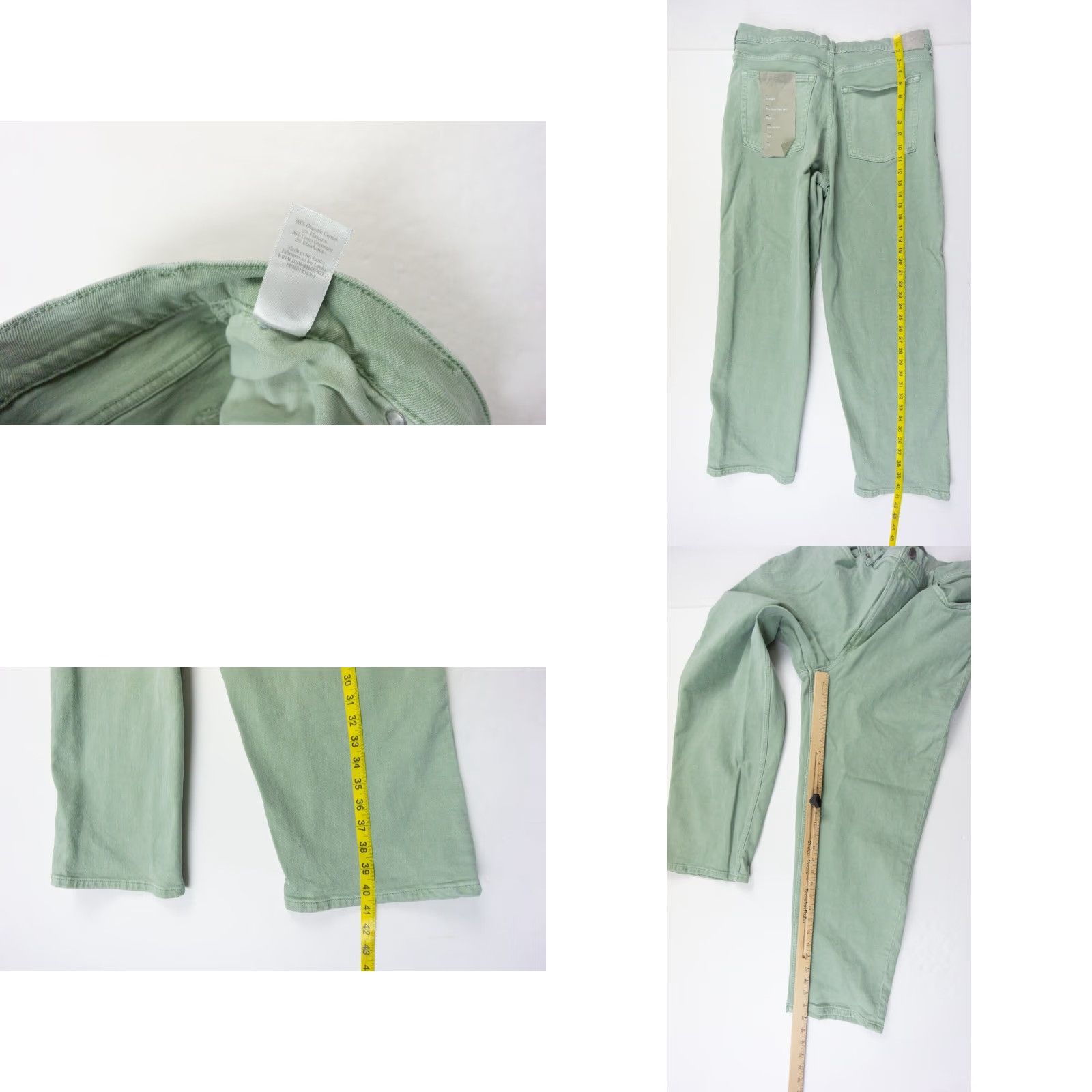 Everlane Everlane The Way High Jeans - Women’s Denim 33 Tall Green High Rise Straight Leg 5-Pocket Jeans Womens Size 24" / US 00 / IT 34 - 8 Thumbnail