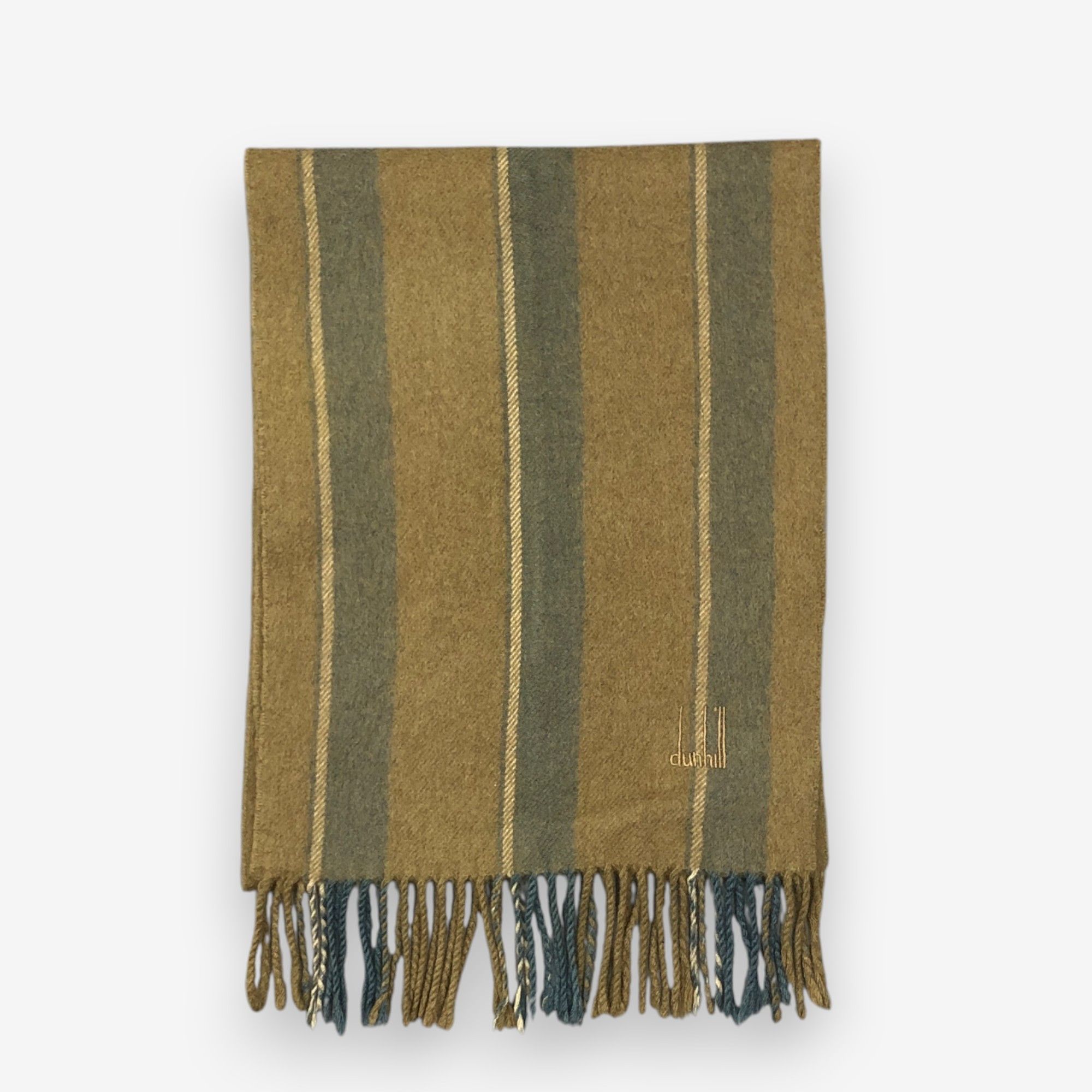 Japanese Brand Vintage Dunhill Scarf Muffler Wool Winter Fringe Scarves Size ONE SIZE - 2 Thumbnail
