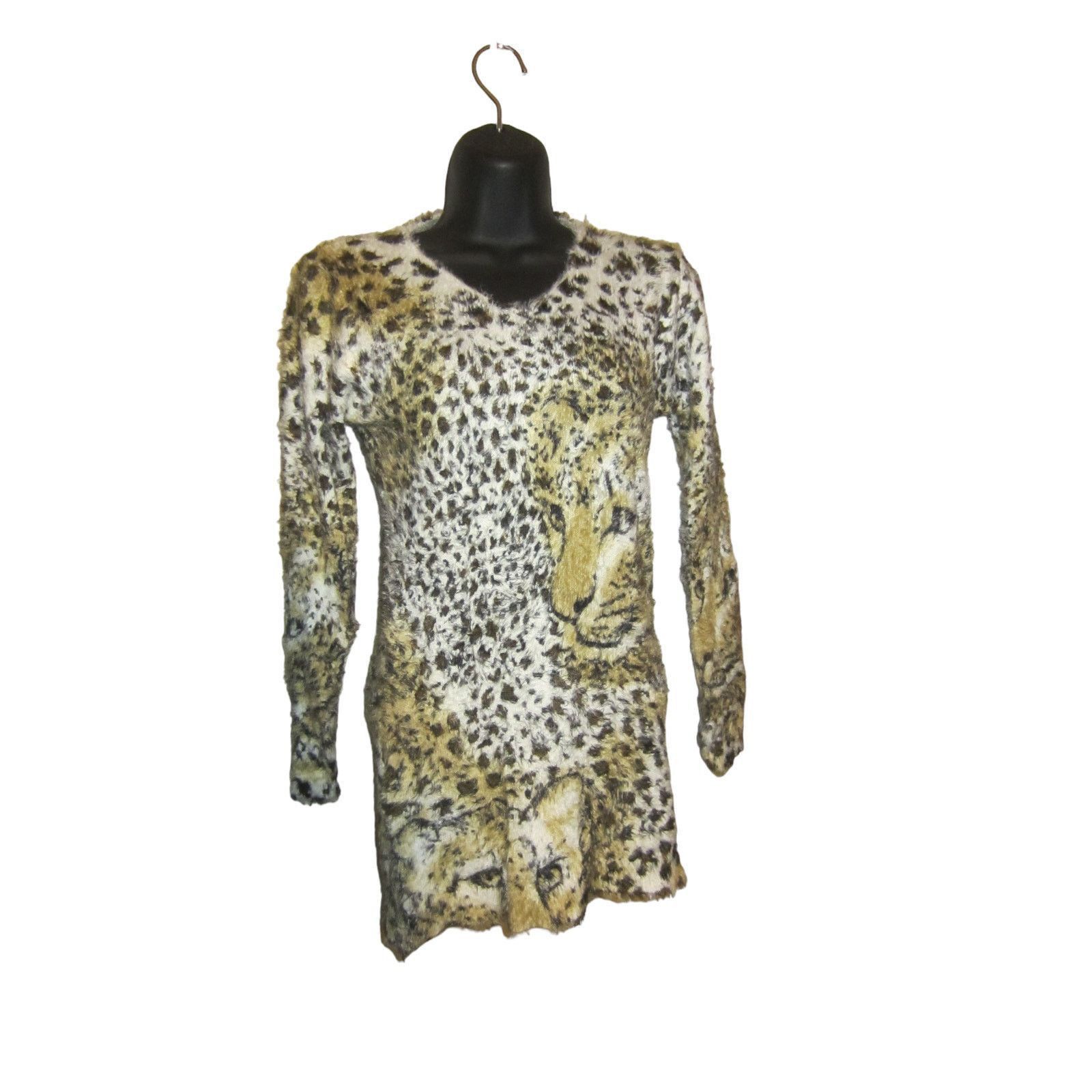 Other Y2K Animal Print Leopard Bodycon Dress Long Sleeve DENIMAXX Size M / US 6-8 / IT 42-44 - 2 Thumbnail