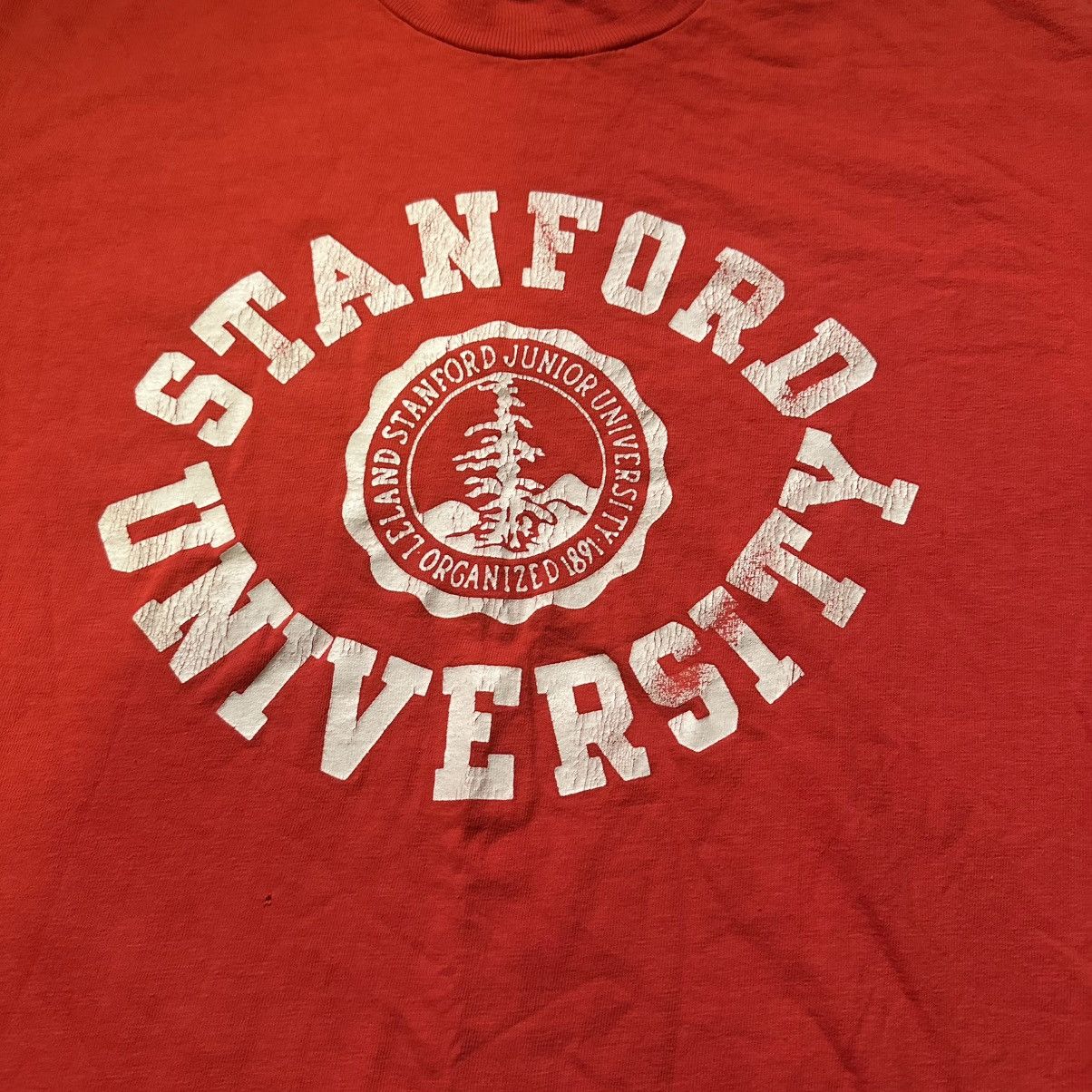 NCAA × Vintage VTG Stanford University Red Single Stitch 80s Crest Logo Size US L / EU 52-54 / 3 - 2 Thumbnail