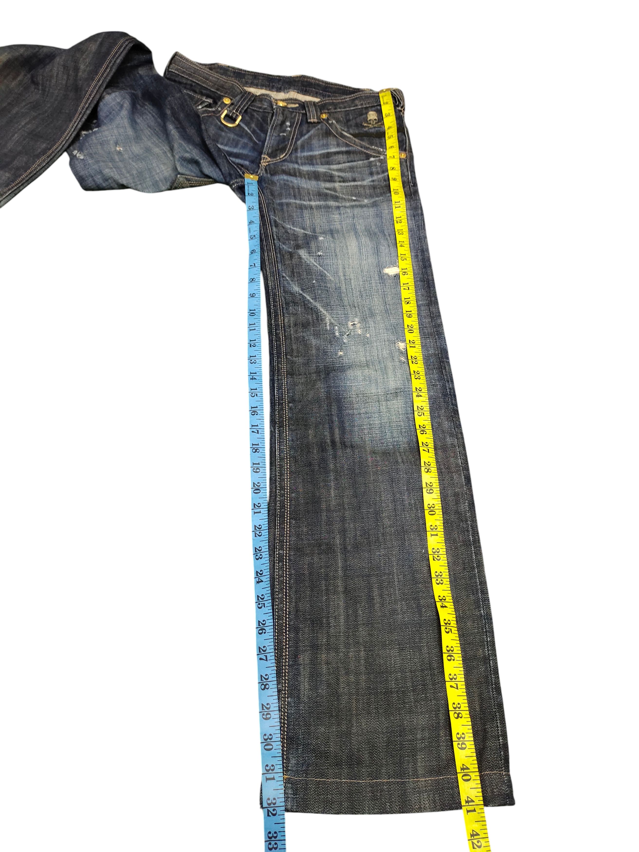 Roen Roen Japan Skull Clawmark Distress Denim Jeans Size US 31 - 14 Thumbnail