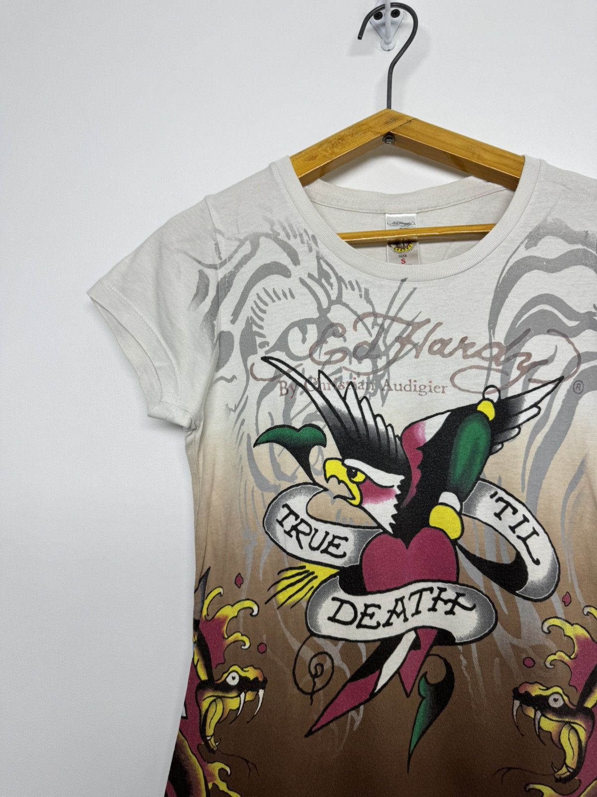 Ed Hardy Ed Hardy by Christian Audigier 'Til True Death Shirt Dress Size S / US 4 / IT 40 - 8 Thumbnail