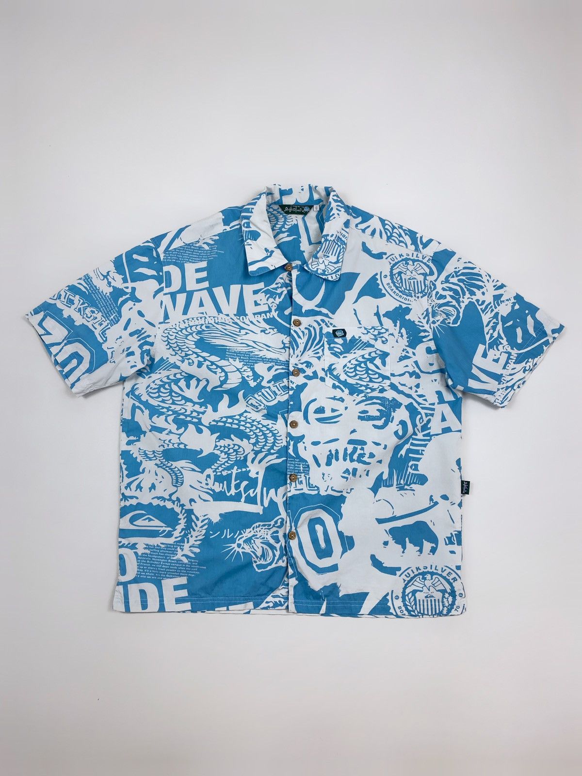 Quiksilver 2000’s Vintage Quiksilver Over Printed Aloha Shirt Size US L / EU 52-54 / 3 - 1 Thumbnail