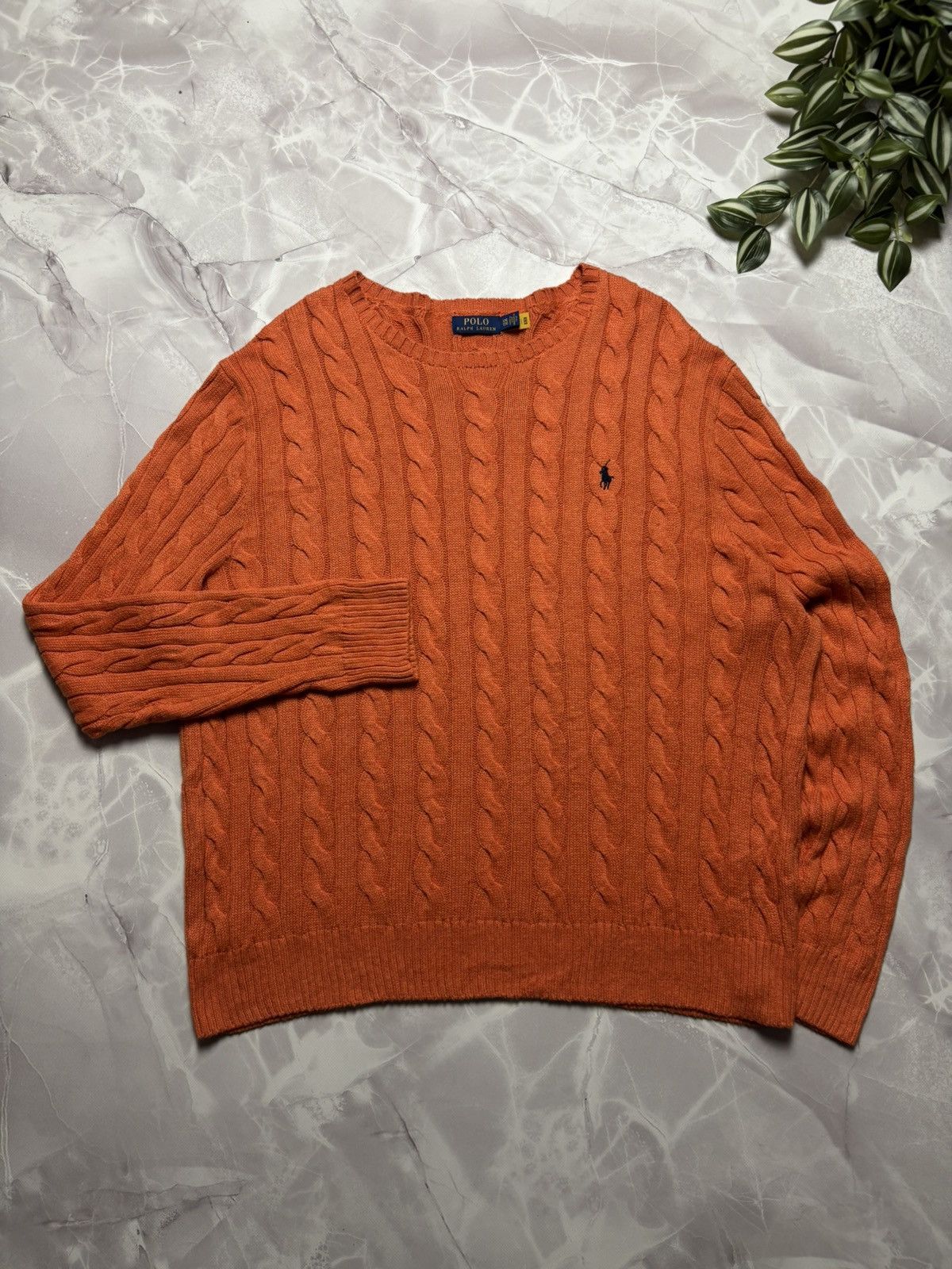 Polo Ralph Lauren Polo Ralph Lauren Cable-Knit Cotton Sweater Orange Mens 2XL Size US XXL / EU 58 / 5 - 1 Thumbnail