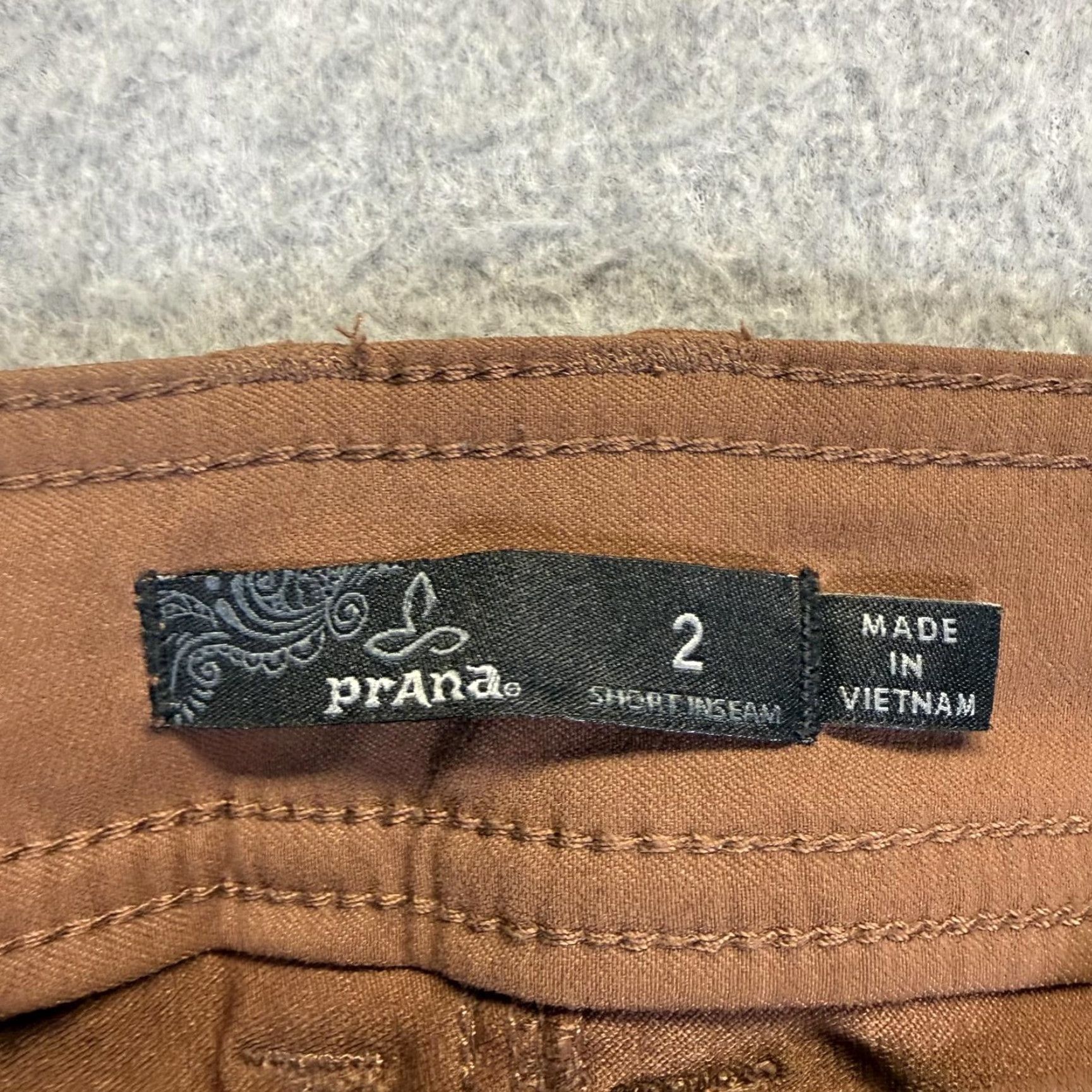 Prana prAna Women Pants 2 Brown Button Fly Pull On Ankle Length Nylon Stretch Women's Size 2 Regular Size 26" / US 2 / IT 38 - 2 Thumbnail