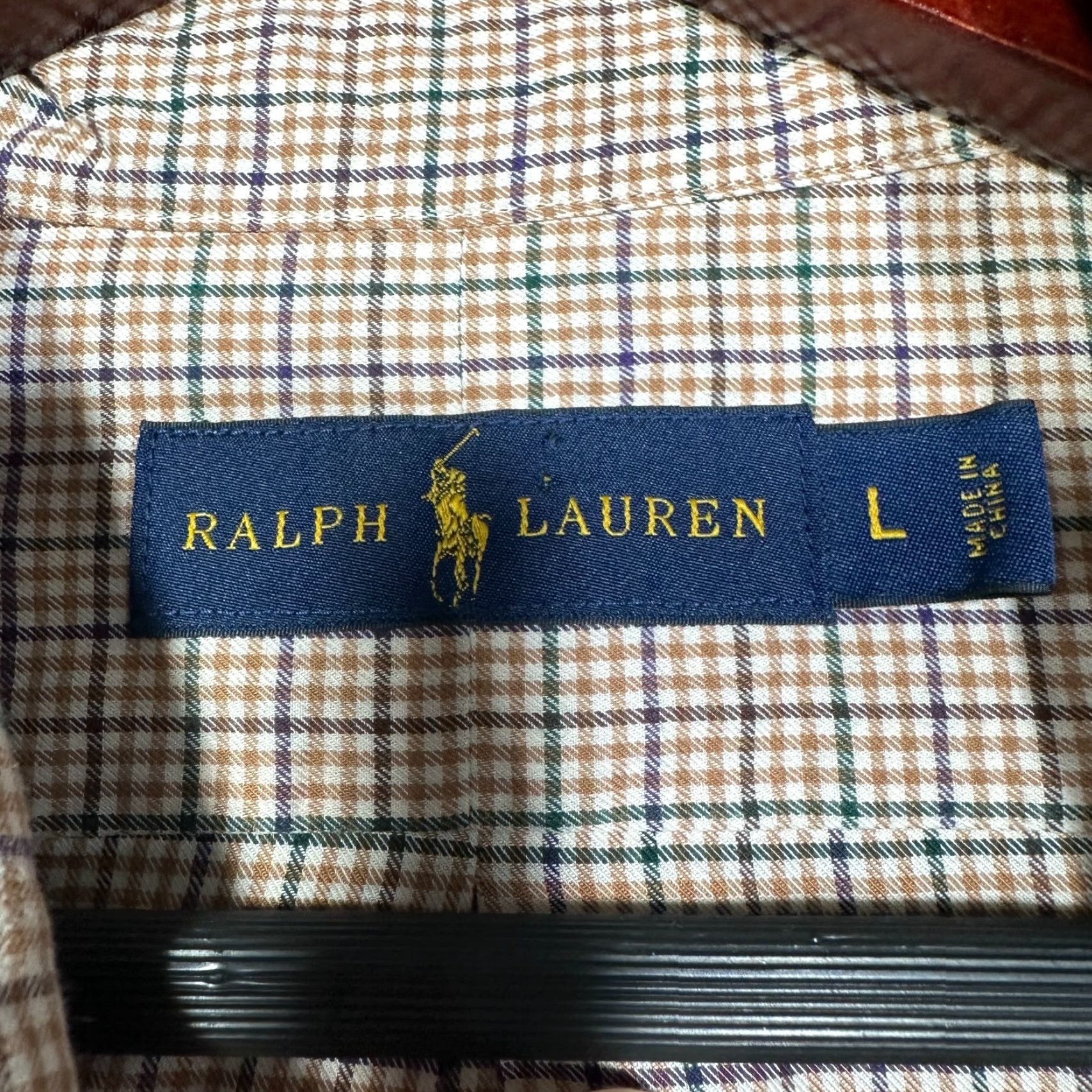 Ralph Lauren Ralph Lauren Shirt Mens Large Button Down Tan Plaid Cotton Long Sleeve Logo Size US L / EU 52-54 / 3 - 6 Thumbnail