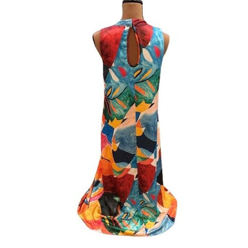 Nicole Miller Nicole Miller Halter Neck Abstract Print Maxi Dress Size S / US 4 / IT 40 - 6 Thumbnail