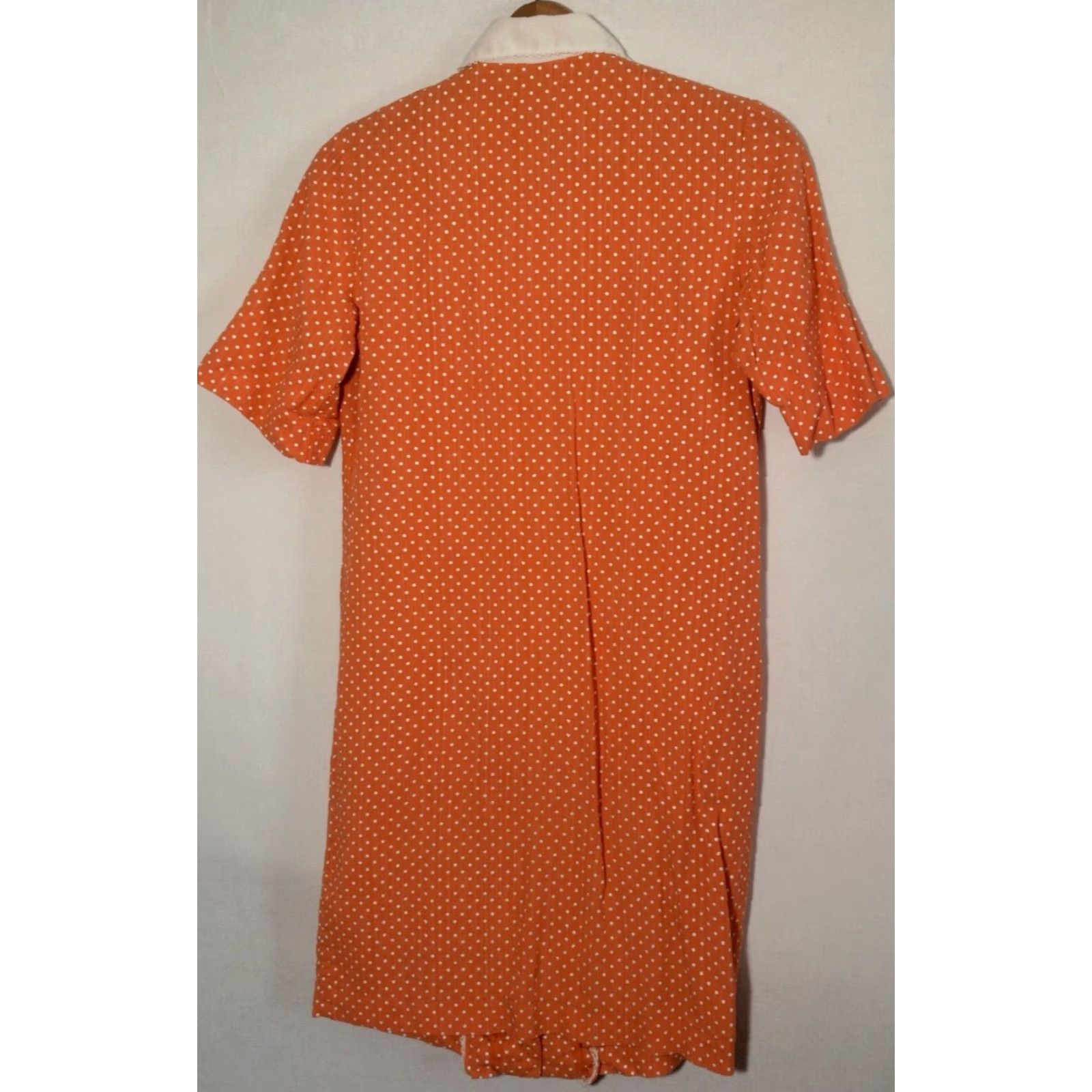 Vintage Vintage House Dress Size 6 Orange Polka Dot Button Collared 1960s Mod Short Slv Size 28" / US 6 / IT 42 - 3 Thumbnail