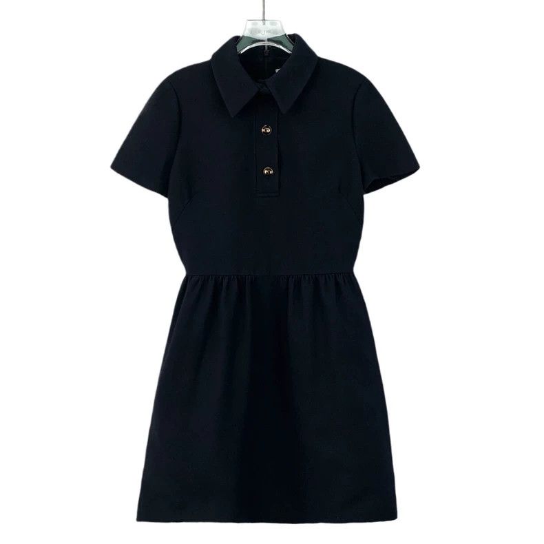 Dior Dior Black wool lapel single-breasted short-sleeved dress Size XS / US 0-2 / IT 36-38 - 1 Thumbnail