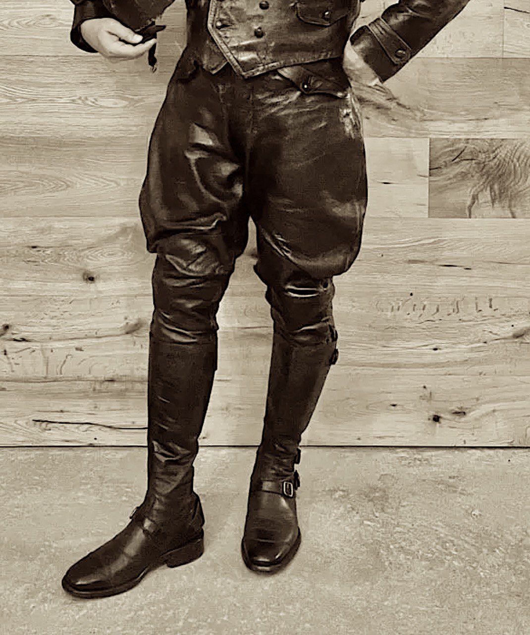 Vintage Rare 40s German WWII Era Horsehide Rider Leather Breeches Size US 31 - 11 Thumbnail
