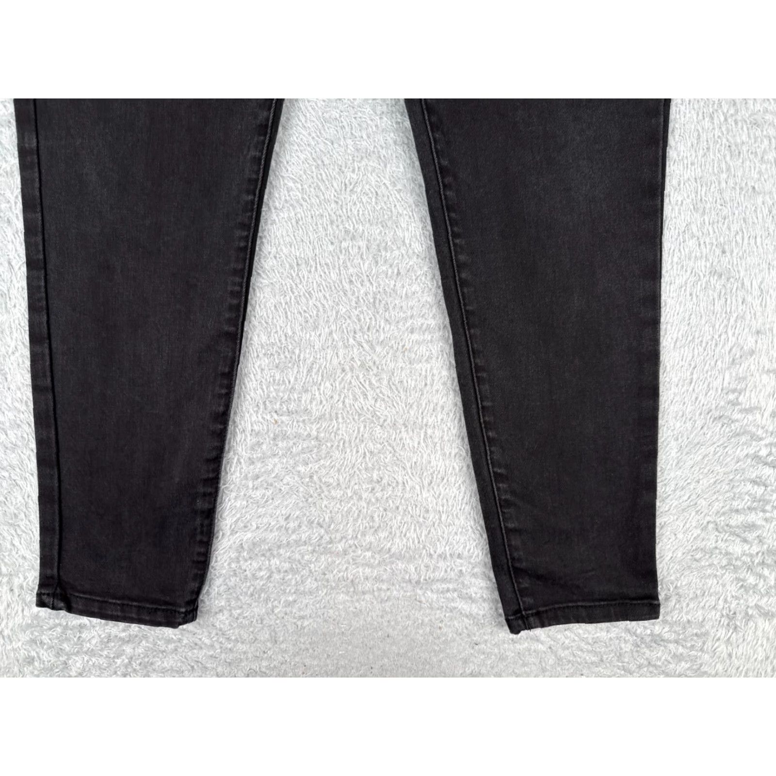 Vintage No Boundaries Jeans Juniors 15 Black High Rise Skinny Cotton Distressed 32x27 Jeans Womens Girls/Adults Size 36" / US 14 / IT 50 - 2 Thumbnail