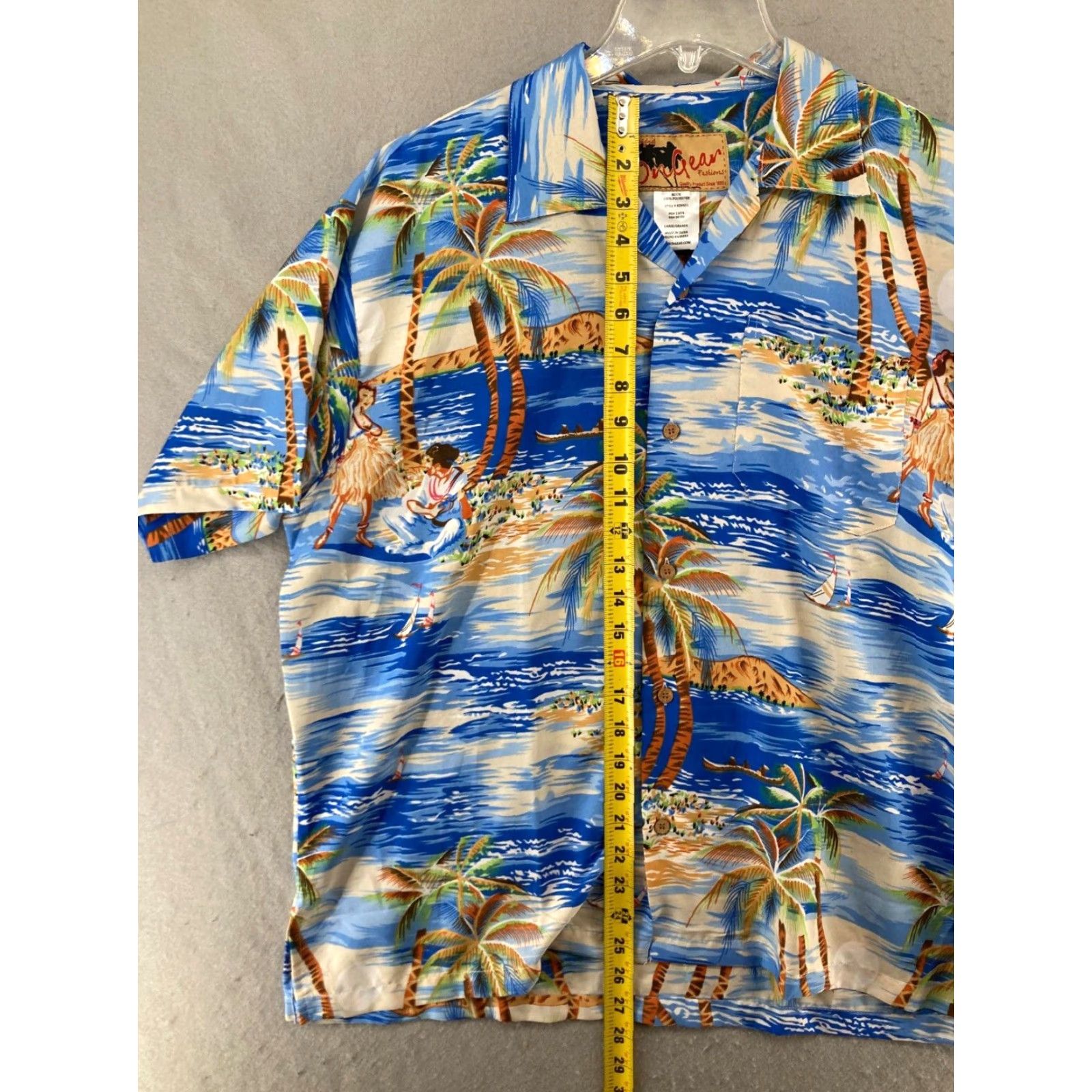 Vintage On Gear Mens Hawaiian Shirt Large Island Camp Button Up Size US L / EU 52-54 / 3 - 3 Thumbnail