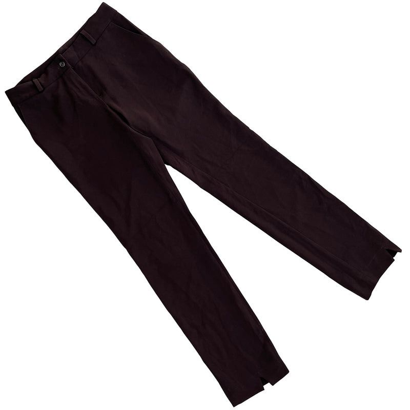 image of Vintage Volotea (Spain) Stretch Twill Wedged Cigarette Pants in Brown, Women's (Size 31)