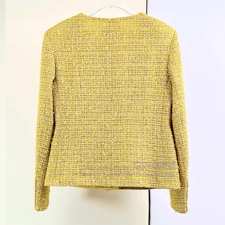 Chanel Chanel 23C golden yellow thick flower tweed coat Size XS / US 0-2 / IT 36-38 - 2 Thumbnail