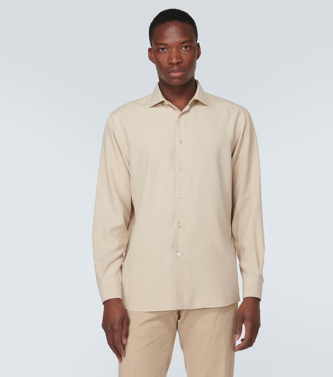 Ermenegildo Zegna o1s1rm0325 RUDX42A7 Shirt in Beige Size US L / EU 52-54 / 3 - 3 Thumbnail