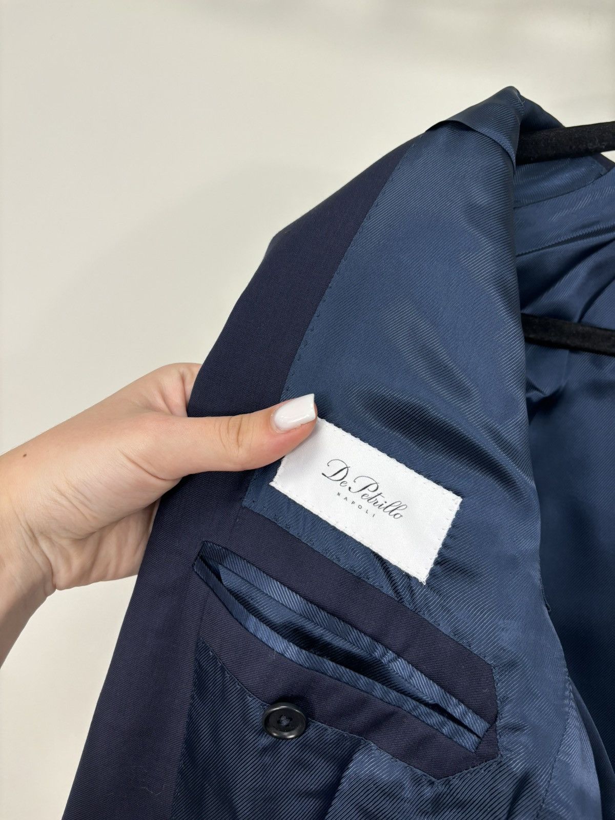 Other De Petrillo Napoli Gaiola Navy Blue Italian Luxury Wool Suit Size 46R - 12 Thumbnail