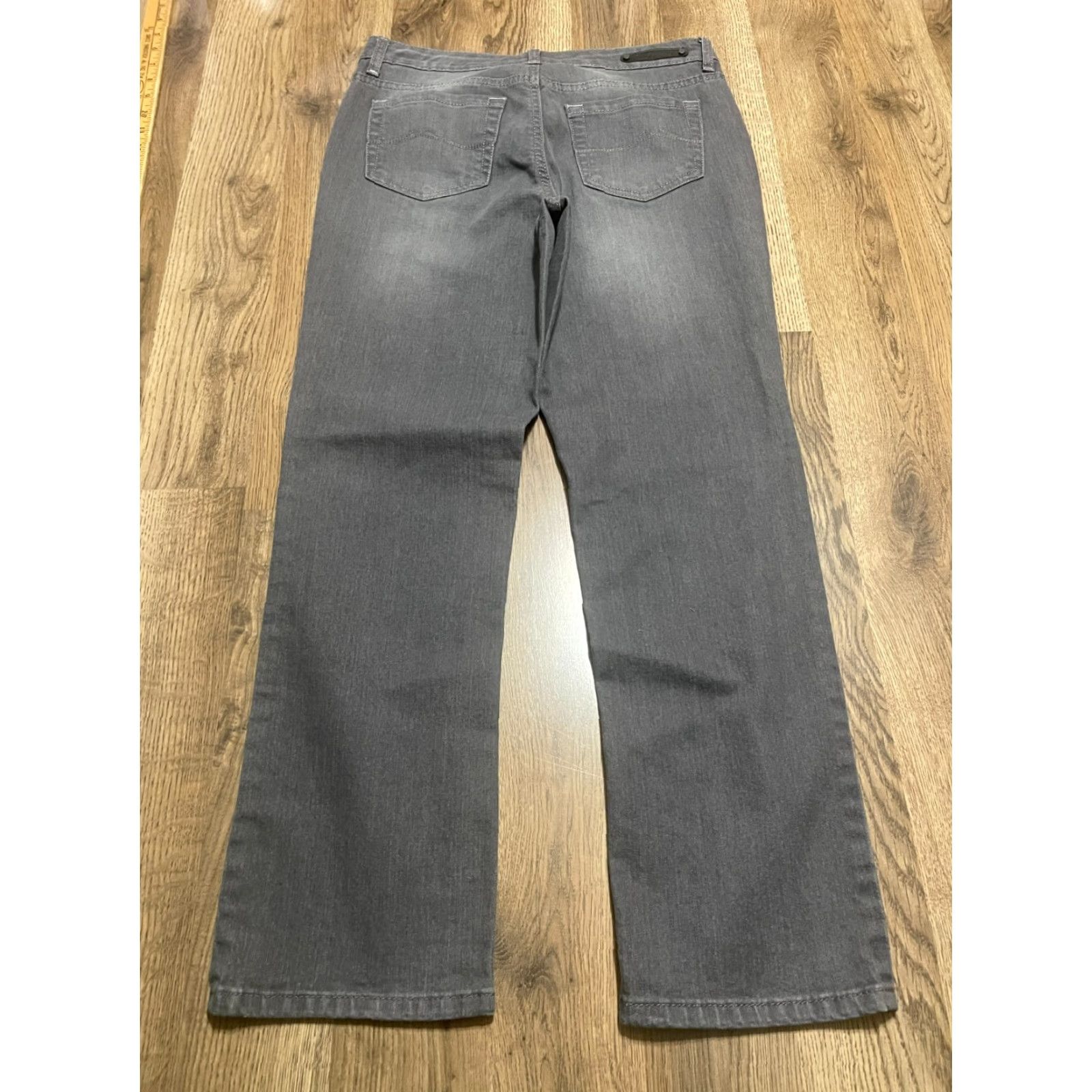 Vintage Ruff Hewn Jeans Women's 10 Petite Black Denim Straight Leg Pockets Size 32" / US 10 / IT 46 - 2 Thumbnail
