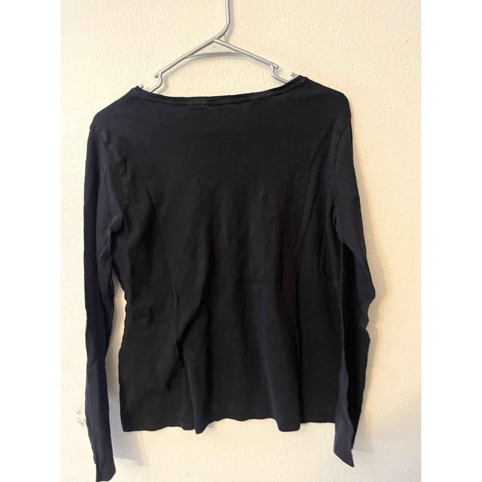 Croft & Barrow Croft & Barrow Women's Black Classic Tee Size Medium 100% Cotton Long Sleeve Shirt Adult Medium Black Classic Tee Mens Womens Girls Size M / US 6-8 / IT 42-44 - 3 Thumbnail