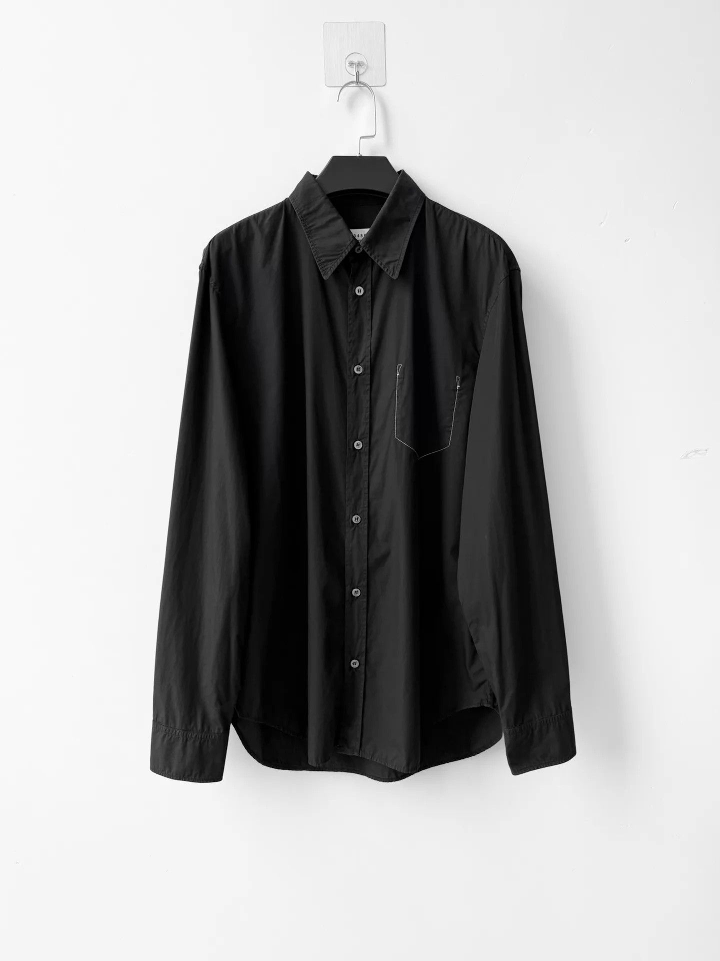 Maison Margiela Maison Margiela SS20 Contrast Stitch Pocket Shirt Black 40 Size US M / EU 48-50 / 2 - 1 Thumbnail