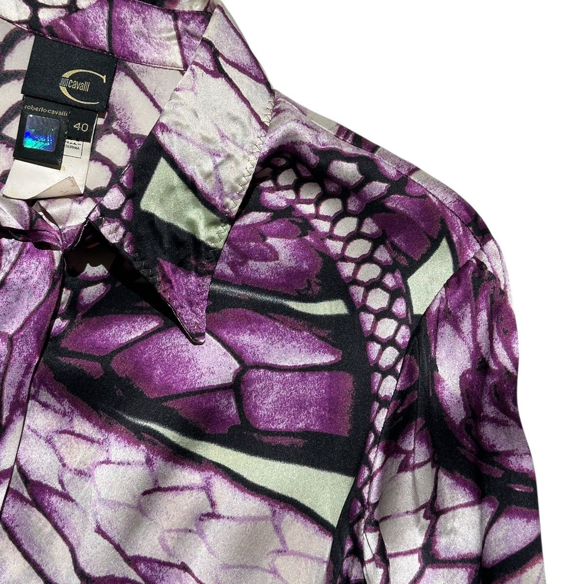 Roberto Cavalli Archive snake print Graphic silk shirt Size S / US 4 / IT 40 - 2 Thumbnail